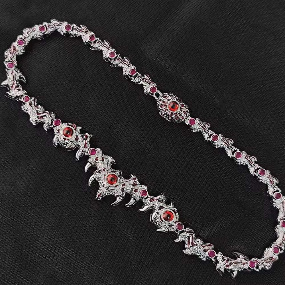 Jewelry × Vintage Red Eyes Ice Glass Fork Claw Chain Necklace Size ONE SIZE - 6 Thumbnail
