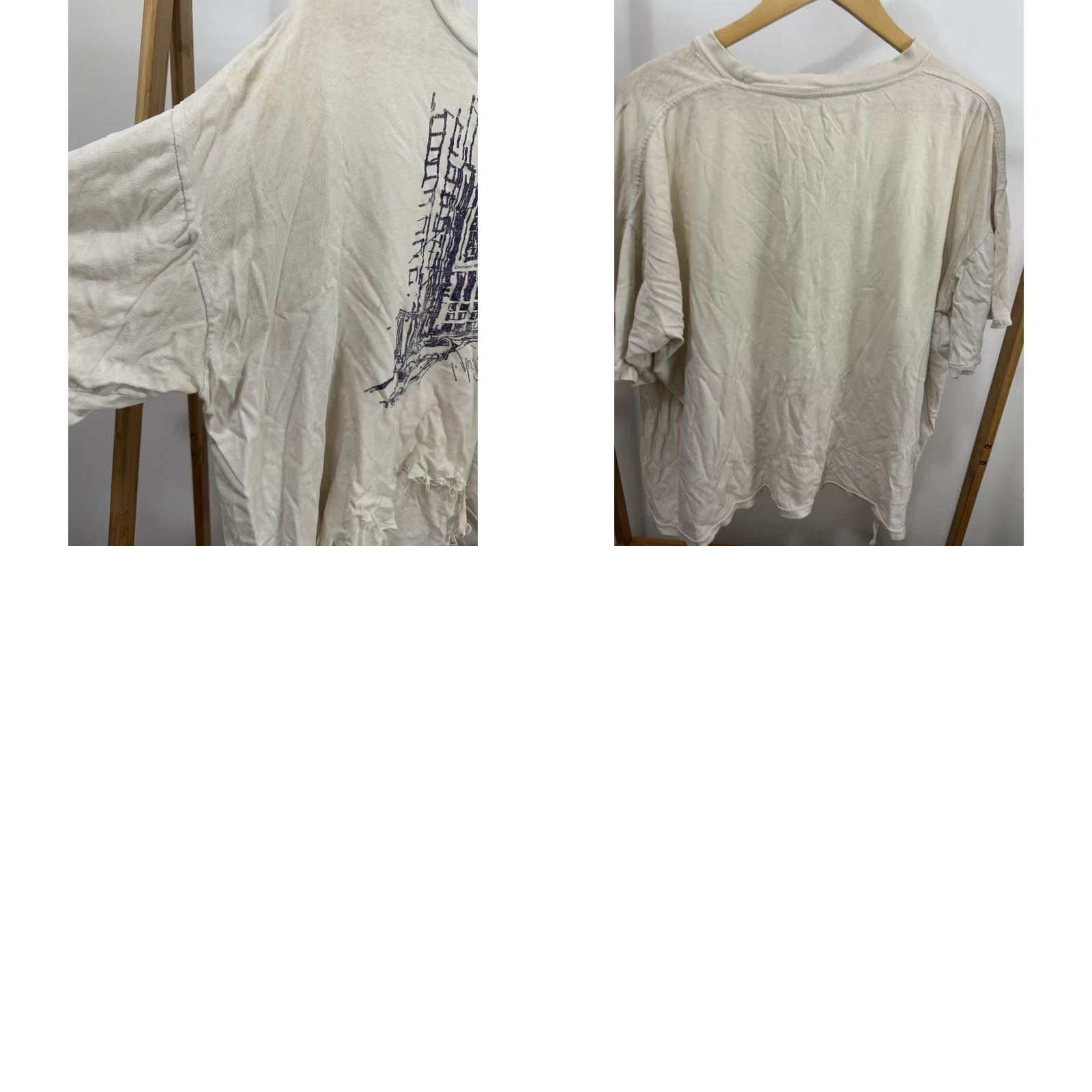 Thrasher VTG Chicago Board Of Trade Options Futures Thrashed Distressed Boxy T-Shirt 3XL Cream Mens Stocks Trading 90s Size US XXL / EU 58 / 5 - 8 Thumbnail