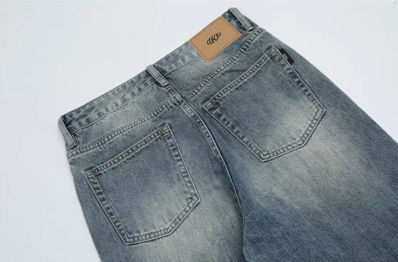 Jean Men's vintage loose wide-leg contrast washed flared jeans Size US 32 / EU 48 - 5 Thumbnail
