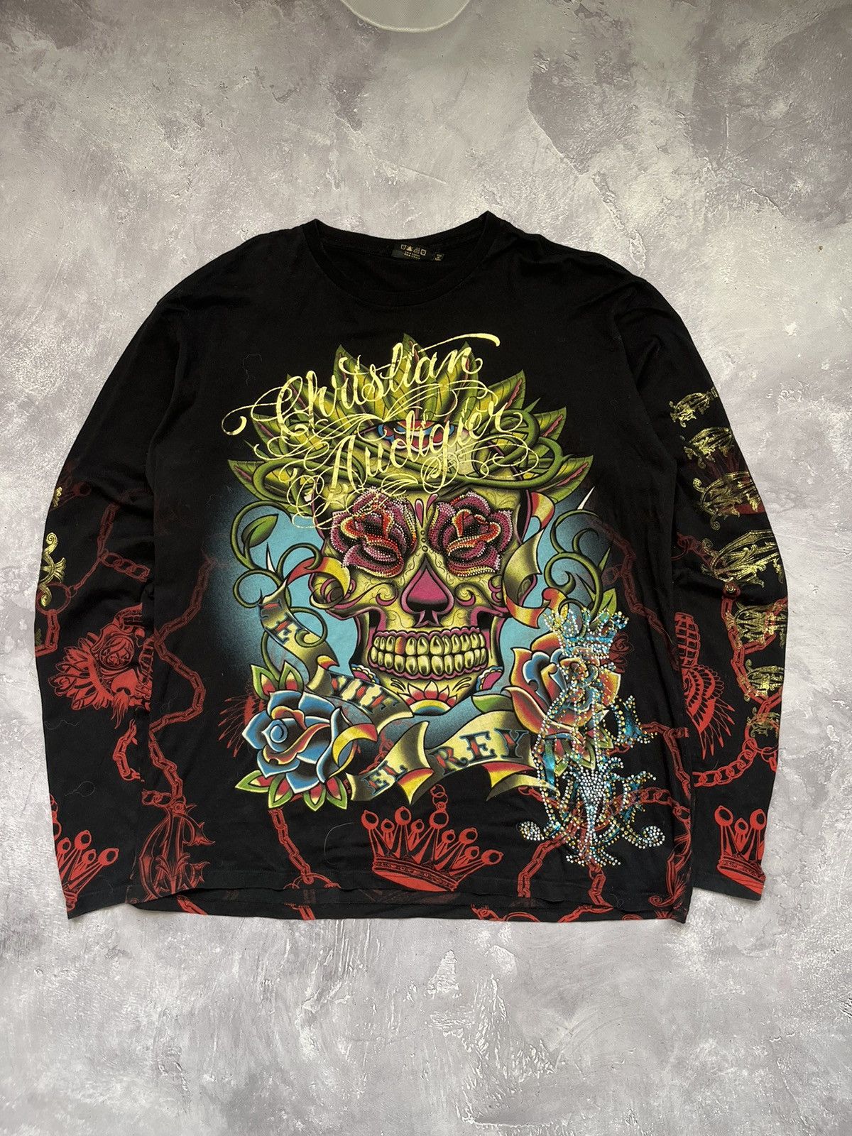 Christian Audigier Christian Audigier Y2K Vintage Long Sleeve Shirt (ed hardy) Size US XL / EU 56 / 4 - 1 Thumbnail