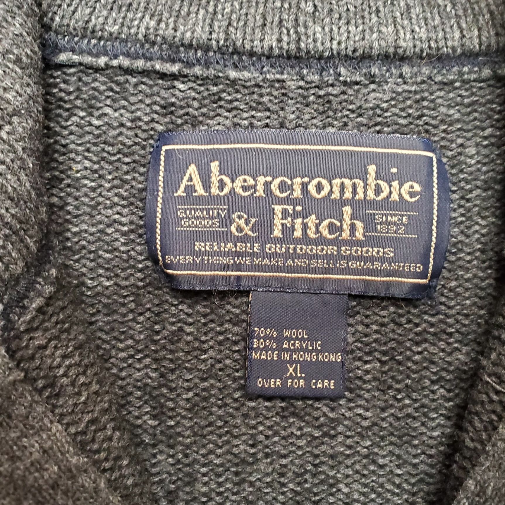 Abercrombie & Fitch VINTAGE Abercrombie Fitch Sweater Men XL Gray Wool Blend 1/4 Zip Casual 92 Patch Size US XL / EU 56 / 4 - 4 Thumbnail