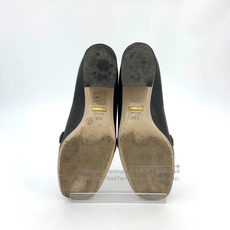 Gucci Gucci Black chain leather square toe thick heel high heels Size US 6 / IT 36 - 5 Thumbnail