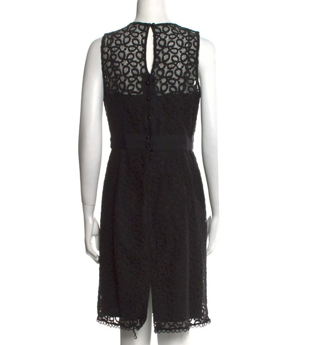 MILLY Milly Black Lace Sheath Dress Sz 6 | Cotton Nylon Blend | C Size M / US 6-8 / IT 42-44 - 6 Thumbnail