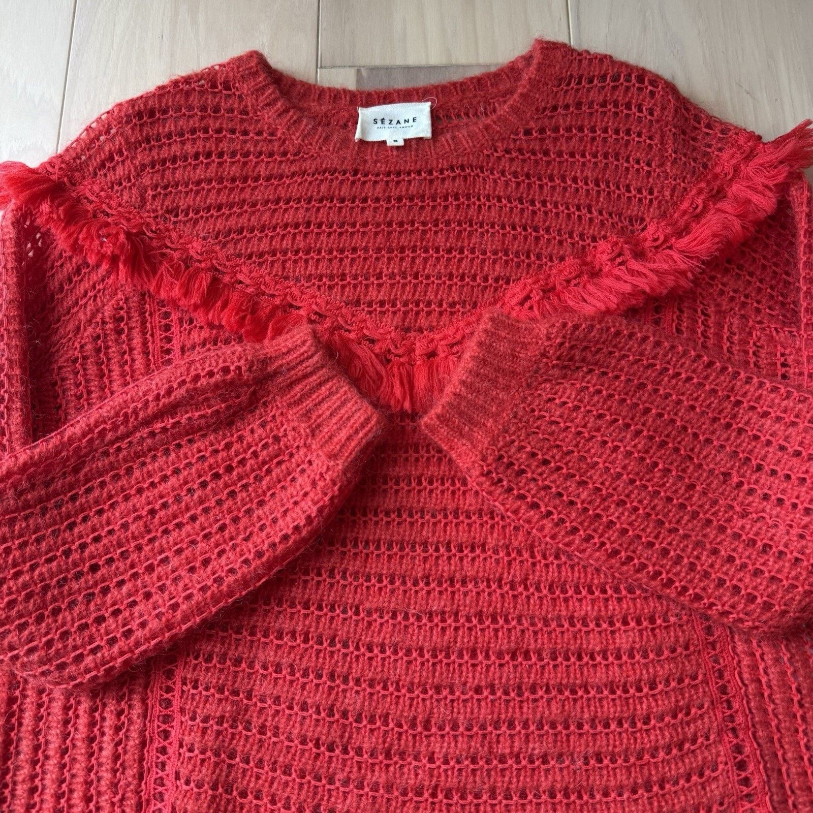 Sezane Sezane Gaston Sweater Women's Small Red Wool Cashmere Size S / US 4 / IT 40 - 4 Thumbnail