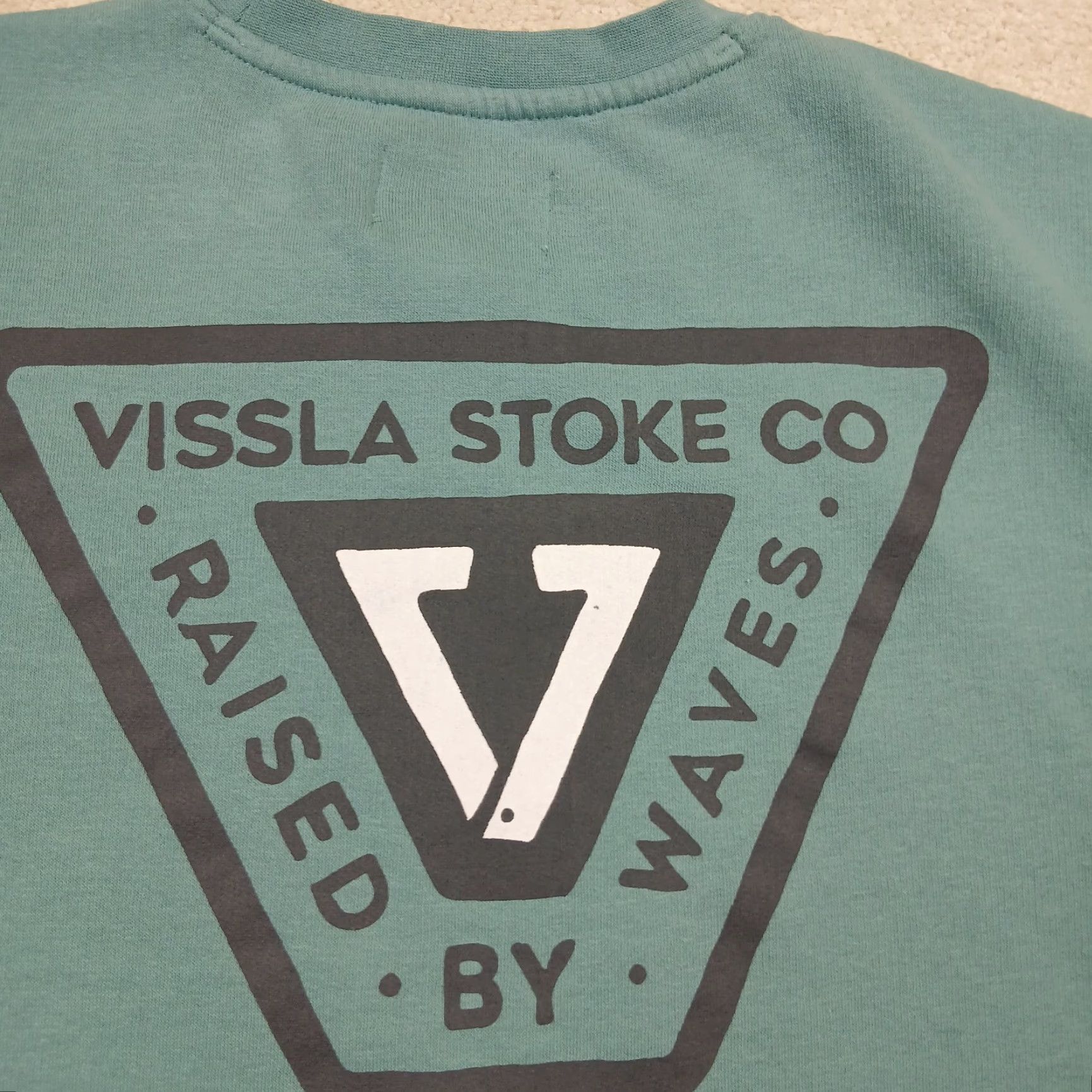 Vissla Vissla Sweatshirt Crewneck Mens Medium Green Pullover Knit Cotton Polyester Embroidered Logo All Seasons Classic Beach College Designer Regular Size US M / EU 48-50 / 2 - 4 Thumbnail