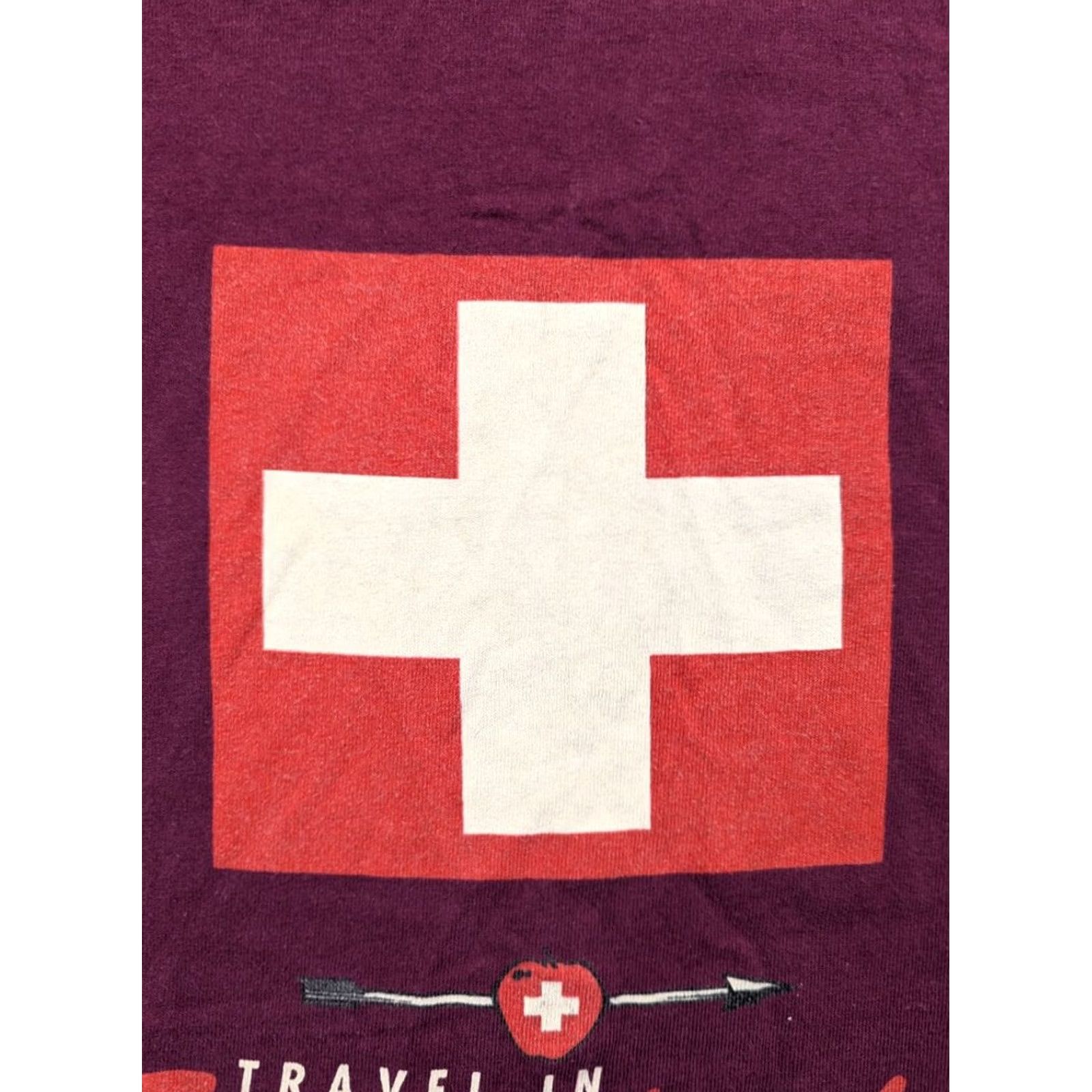 Vintage Vintage Travel in Switzerland Shirt Mens XL Red Size US XL / EU 56 / 4 - 2 Thumbnail