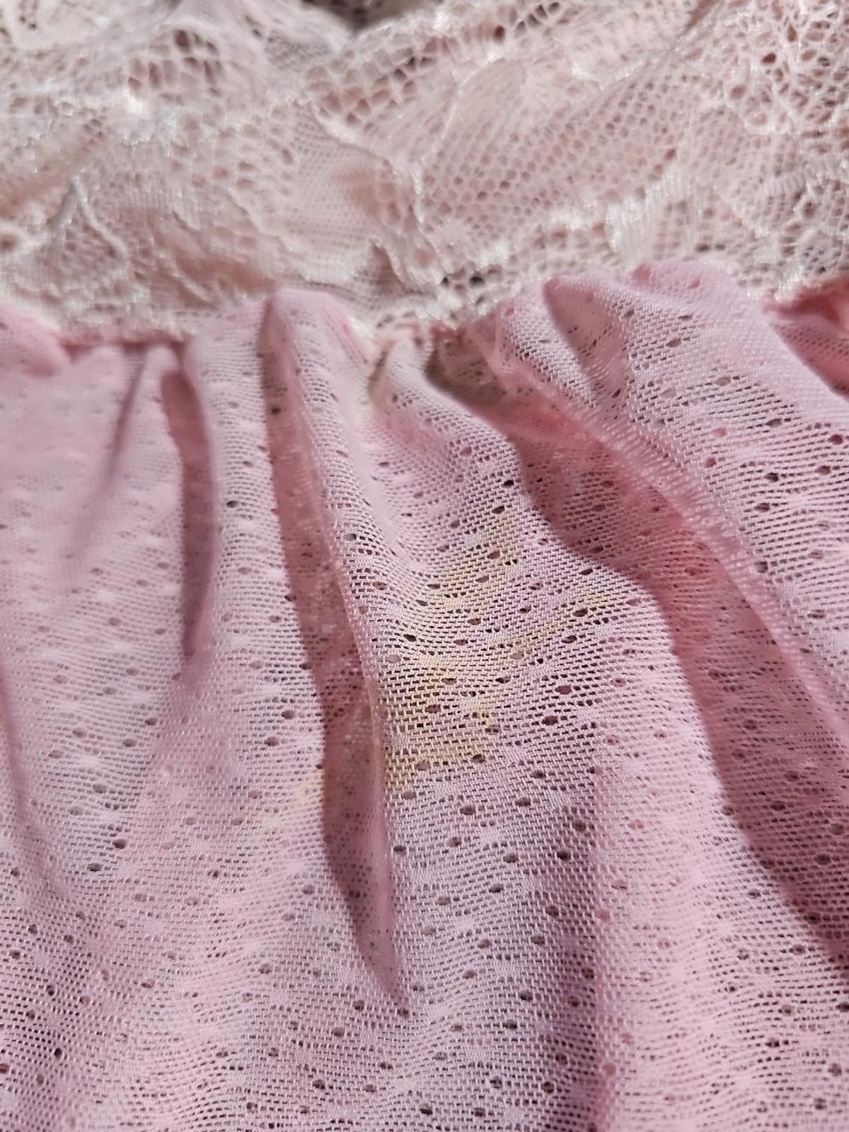 Designer Leonie Lingerie Babydoll Chemise Pink Lace Size Medium Size ONE SIZE - 5 Thumbnail
