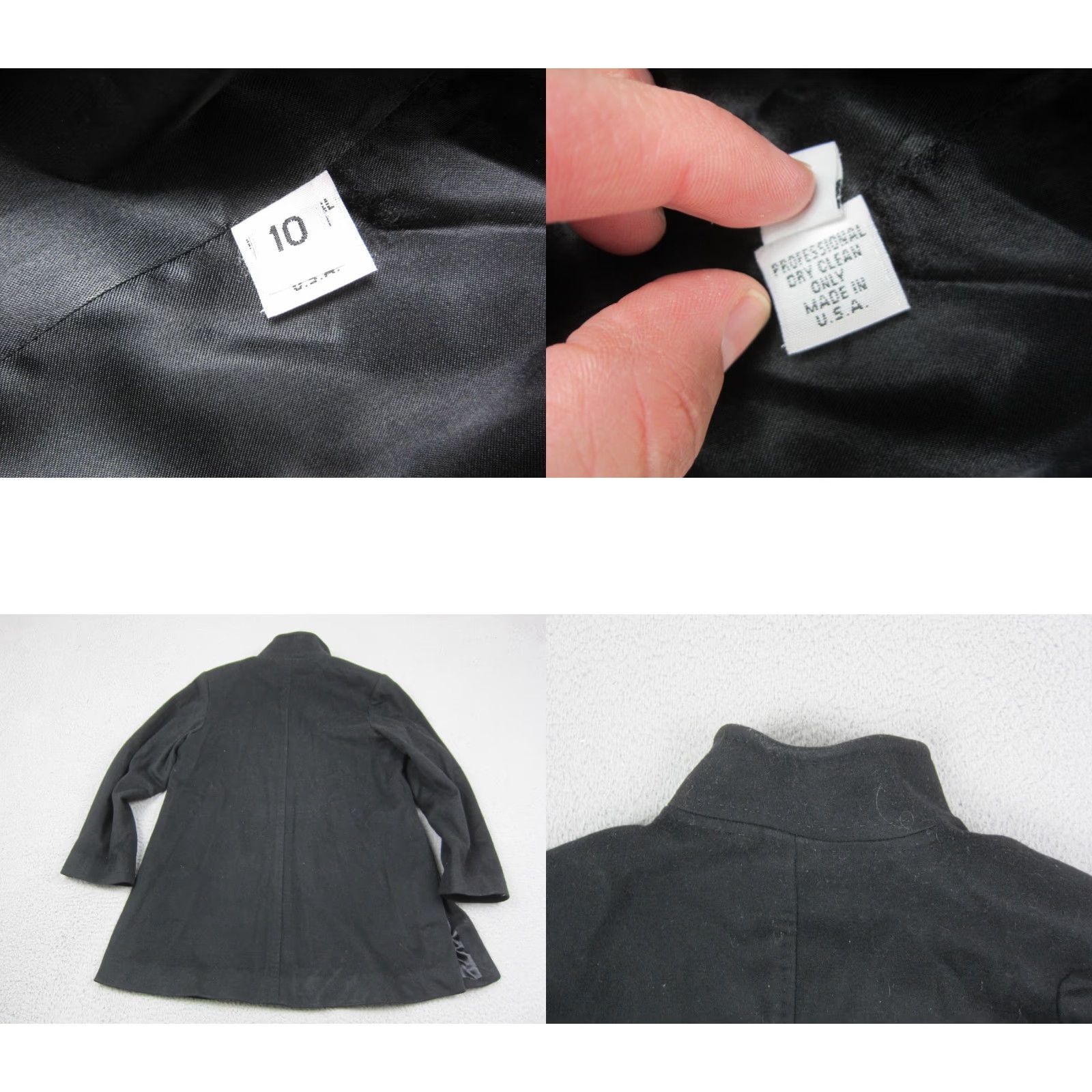 Vintage VINTAGE FLEURETTE Jacket Womens 10 Black Wool Loro Piana USA Made 90s Pea Coat Size L / US 10 / IT 46 - 9 Thumbnail