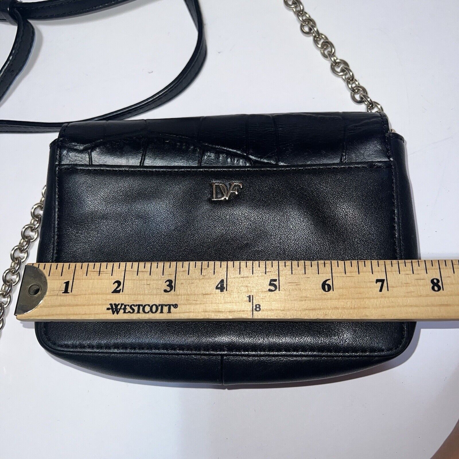 Diane von Furstenberg DVF Diane Von Furstenberg Mini Croc Embossed Leather Clutch Size ONE SIZE - 10 Thumbnail