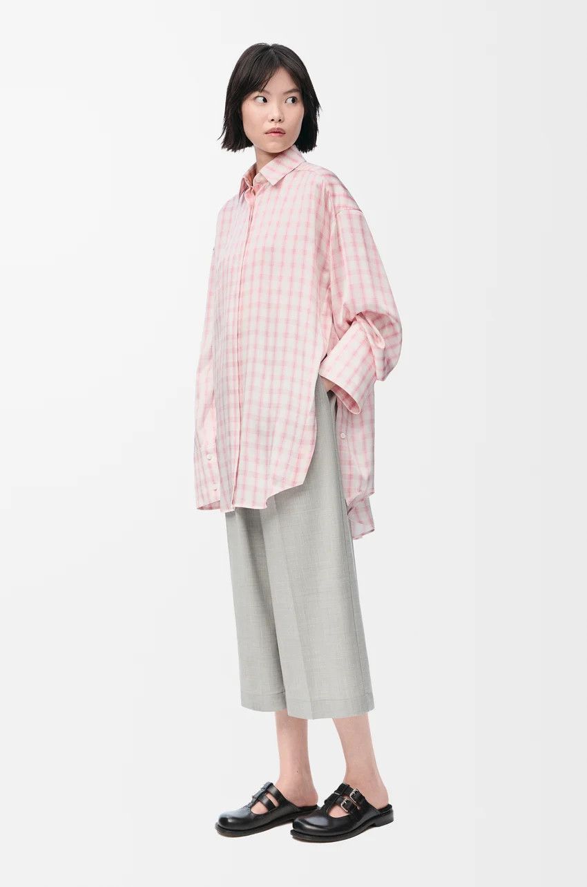 Loewe o1loc1c0525 Shirt in Silk in White/Pink Size S / US 4 / IT 40 - 3 Thumbnail