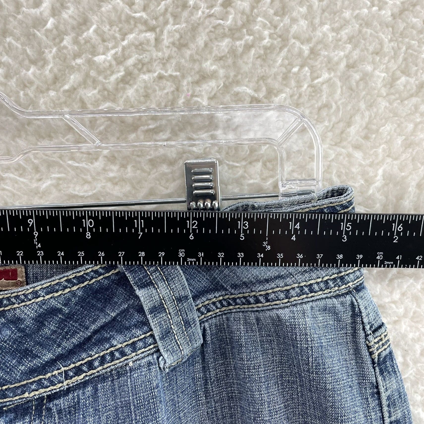 Vintage VINTAGE Y2K Jeans Bootcut Flare Low Mid Rise Burnout Pocketless 10/29 Womens Jeans Blue Size 32" / US 10 / IT 46 - 6 Thumbnail