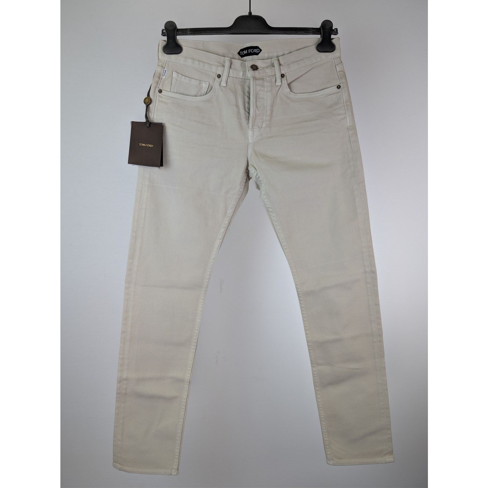 Tom Ford o1rshd1 Slim-Fit Cotton Denim Jeans in Beige Size US 32 / EU 48 - 2 Thumbnail