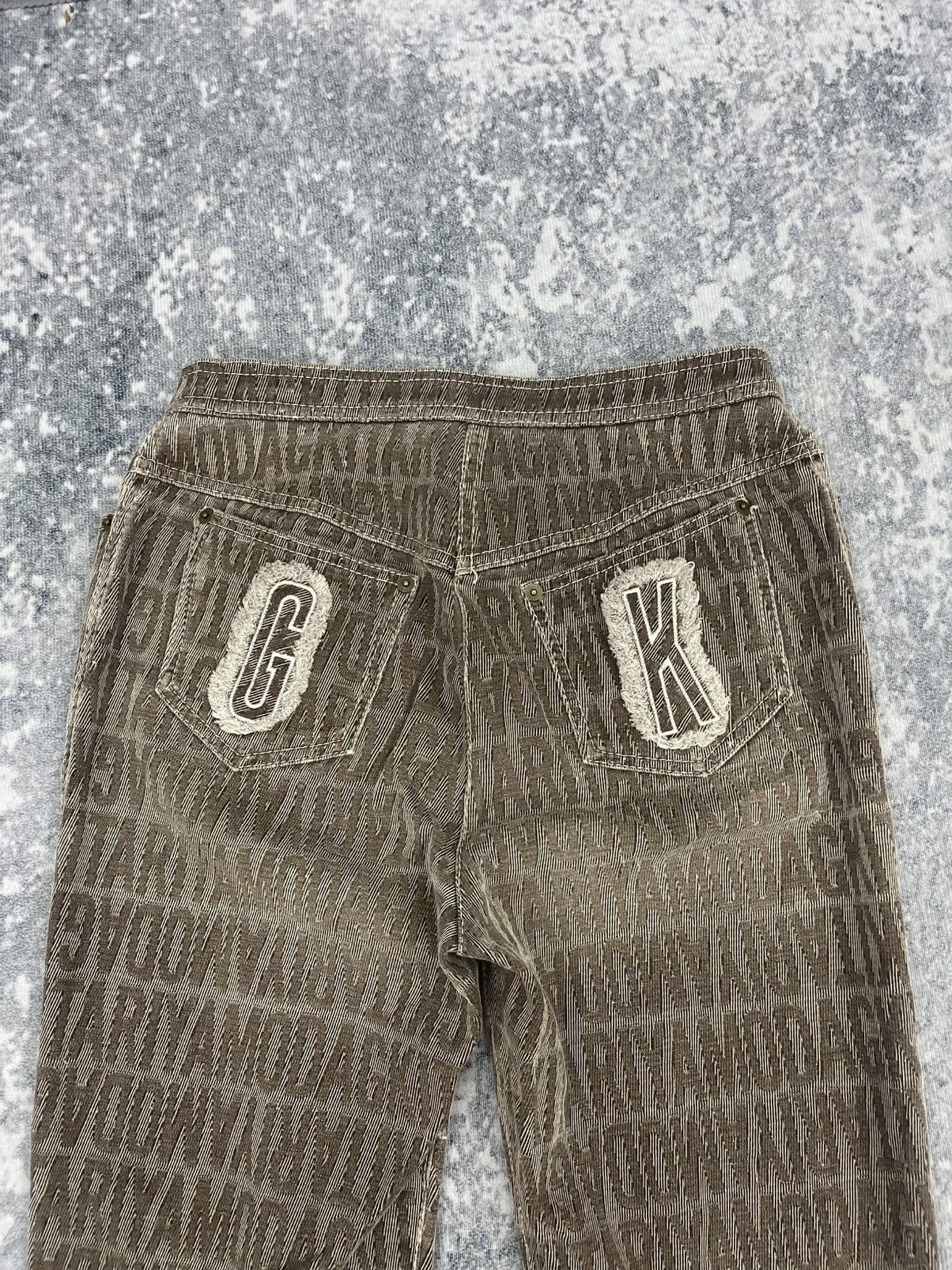 Japanese Brand HKD Manogram Bell Bottom Jeans Size US 27 - 13 Thumbnail