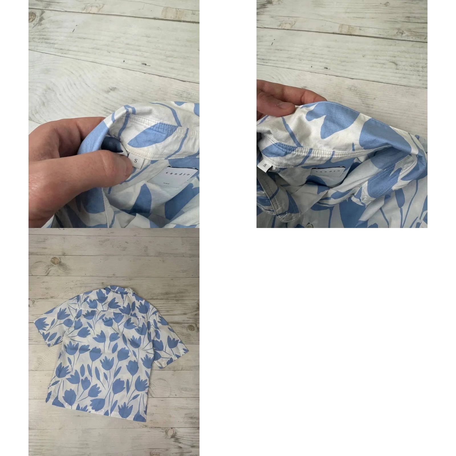 Sandro Sandro Shirt Button-Up Men Size S Blue Short Sleeve Size US S / EU 44-46 / 1 - 8 Thumbnail