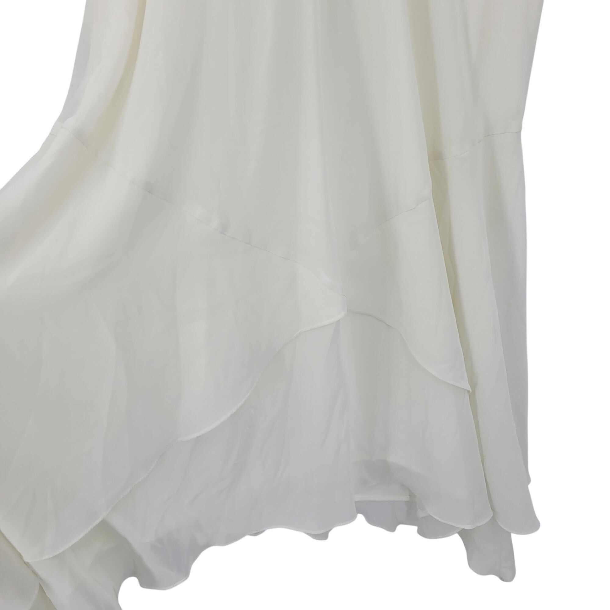 Vintage 90s Ivory Satin Chiffon Tiered Lingerie Nightgown Sz XL Rhin Size XL / US 12-14 / IT 48-50 - 7 Thumbnail