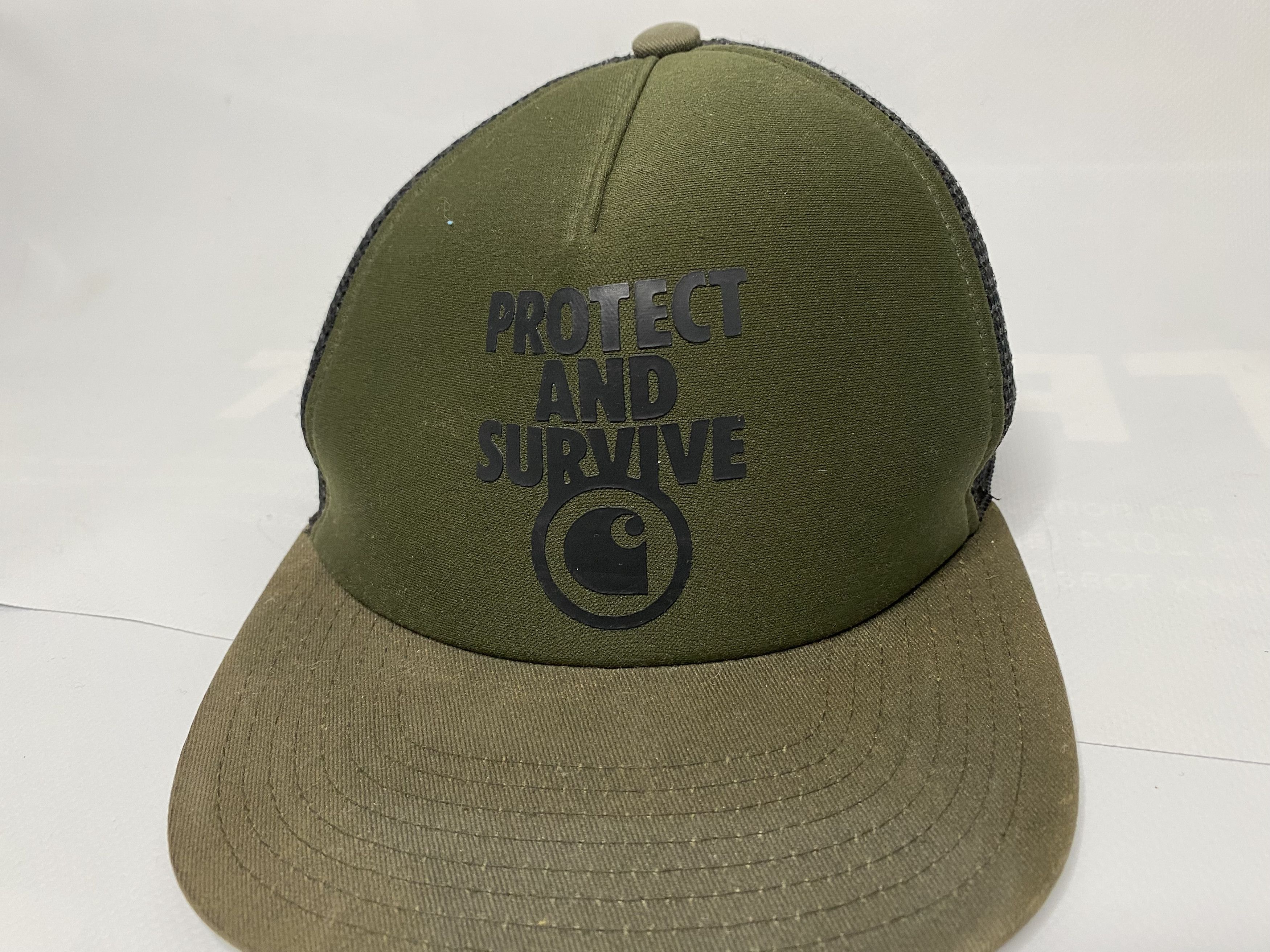 Carhartt × Vintage CARHARTT WIP PROTECT AND SURVIVE TRUCKER HAT CAP ONE SIZE Size ONE SIZE - 3 Thumbnail