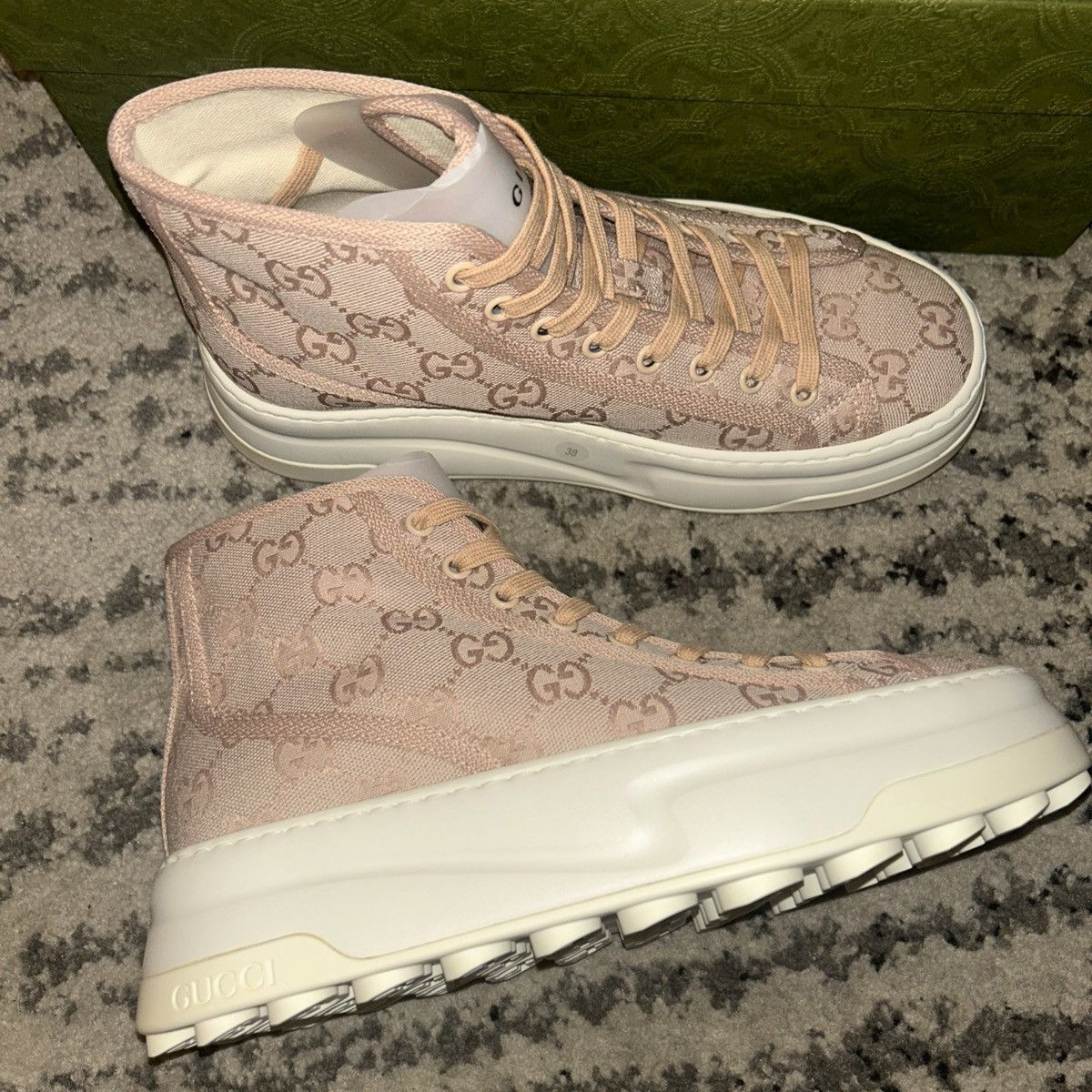 Gucci Gucci GG High Top Sneaker Rose size 38 Size US 8 / IT 38 - 6 Thumbnail