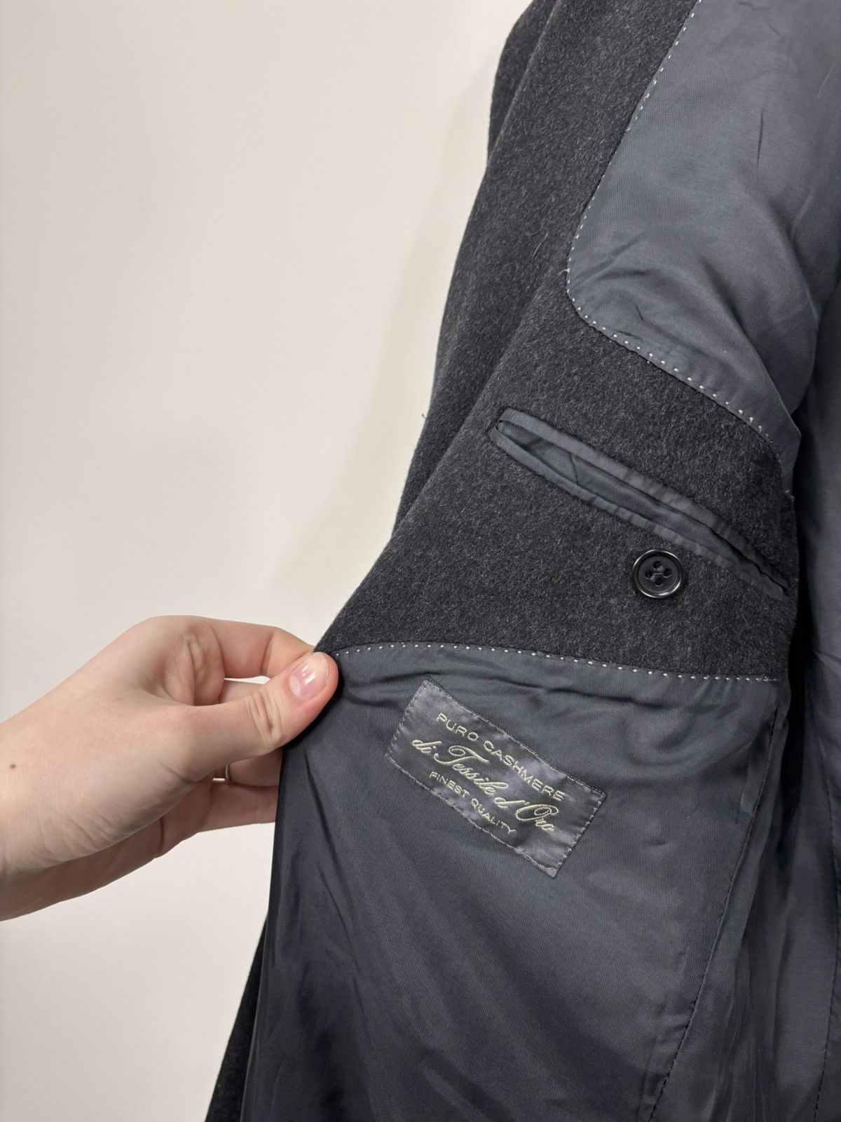 Other Duetz Men’s Charcoal Grey Tessile d’Oro Cashmere Overcoat Size US M / EU 48-50 / 2 - 16 Thumbnail