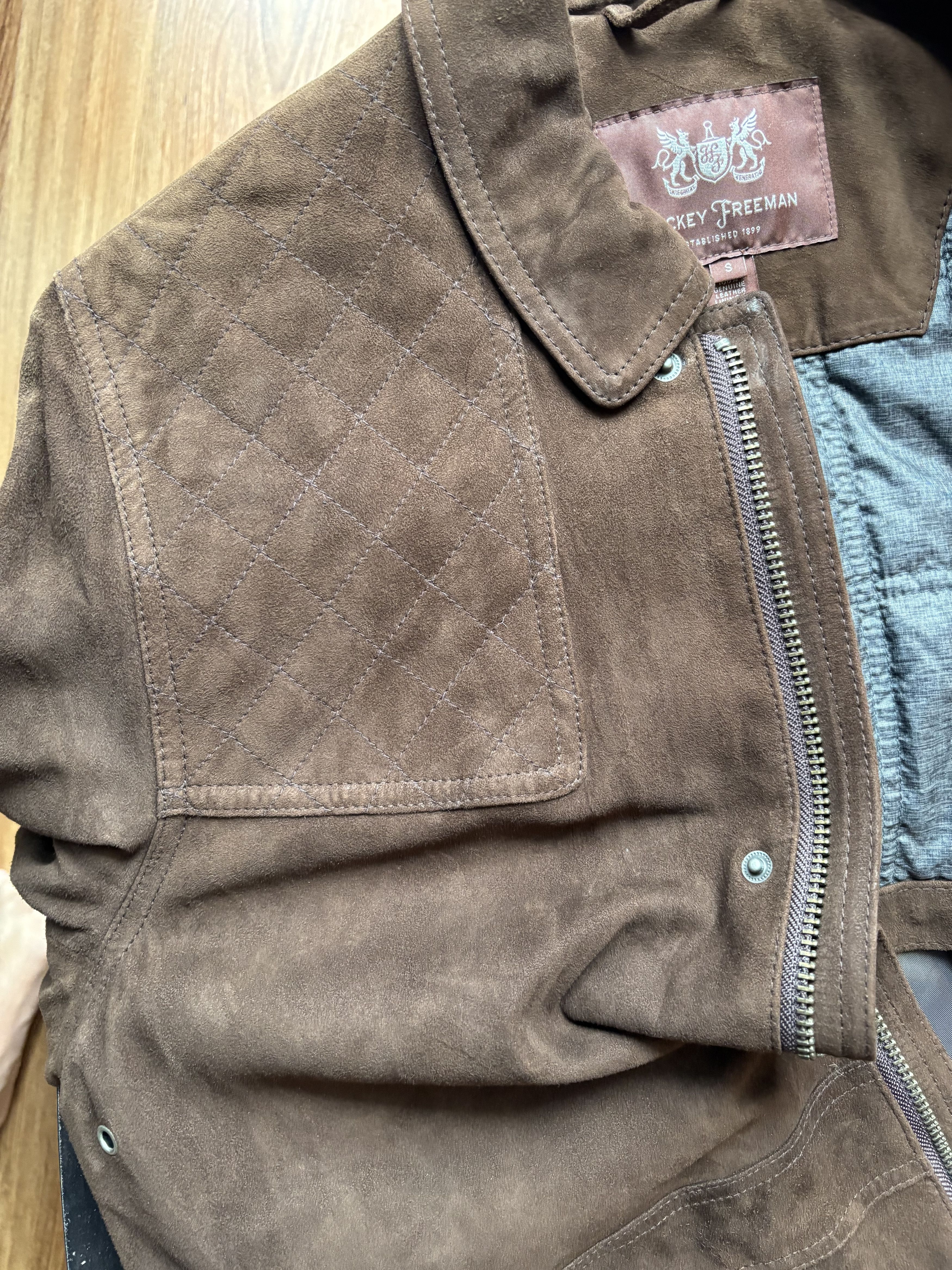 Hickey Freeman Hickey Freeman Men's S Dark Brown Suede Coat Size US S / EU 44-46 / 1 - 4 Thumbnail