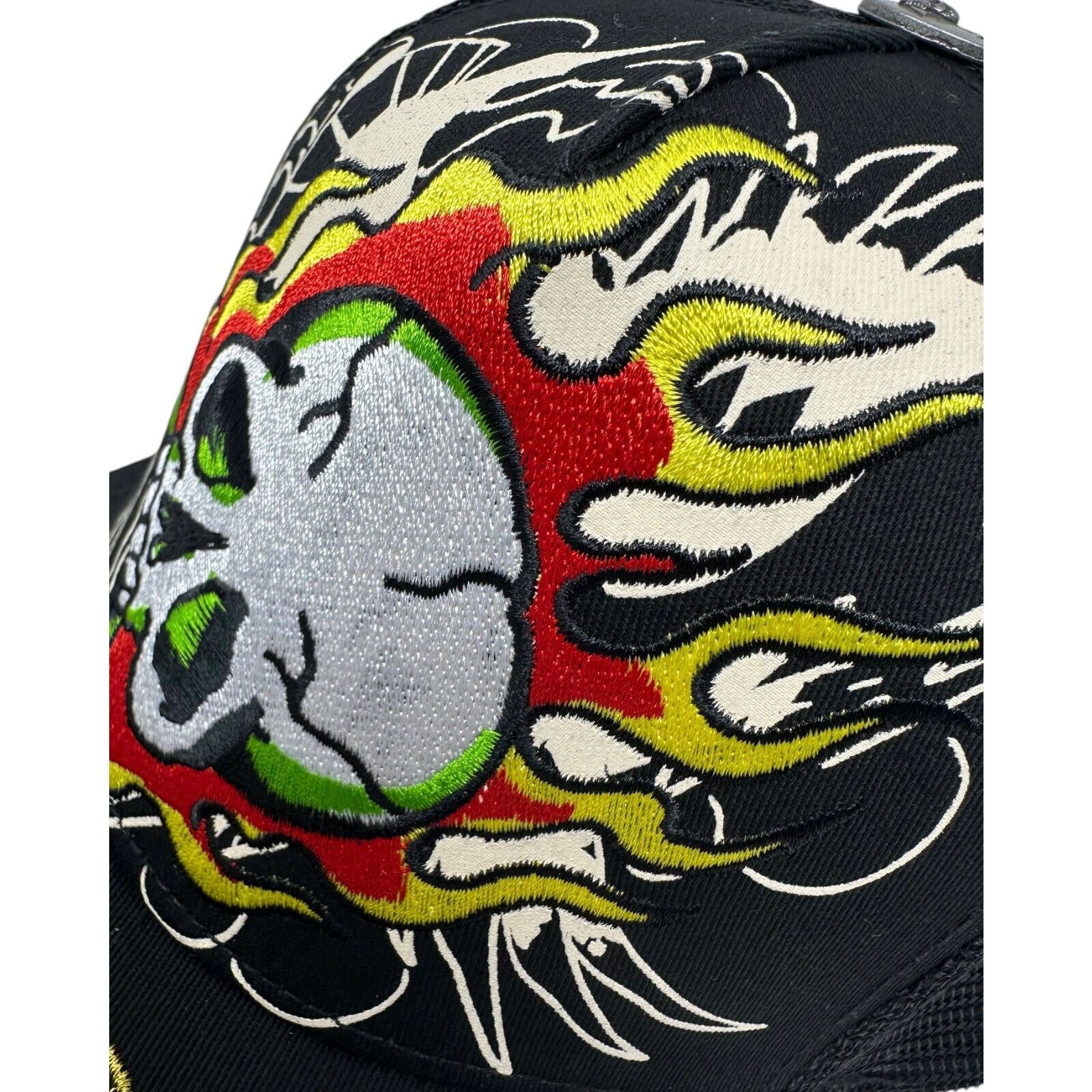 Ed Hardy Ed Hardy Trucker Hat Embroidered Tattoo Fire Skull Cap Size ONE SIZE - 3 Thumbnail