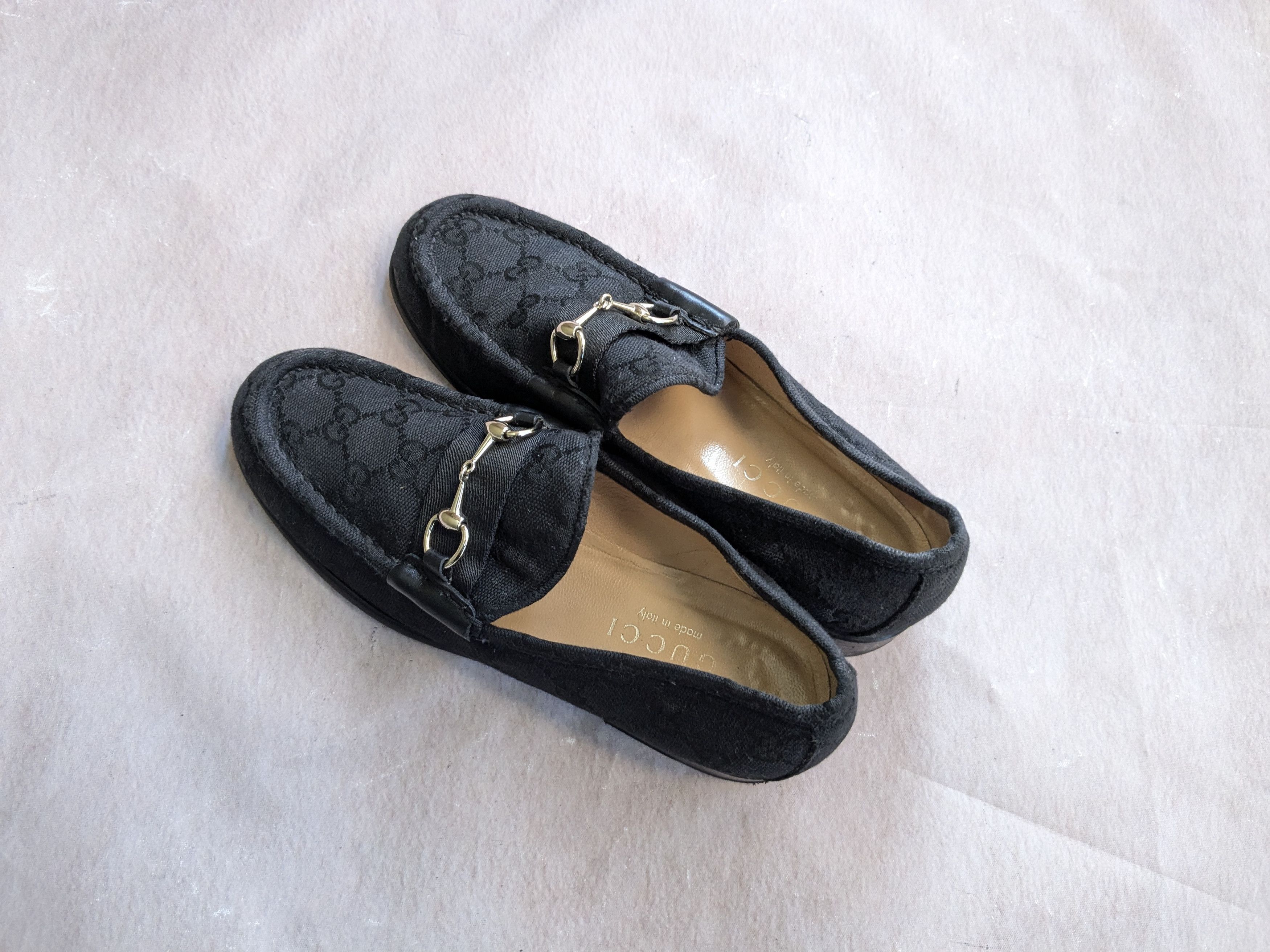 Gucci Gucci Horsebit Loafers Black Monogram Canvas Logo 7 B Size US 7 / IT 37 - 11 Thumbnail