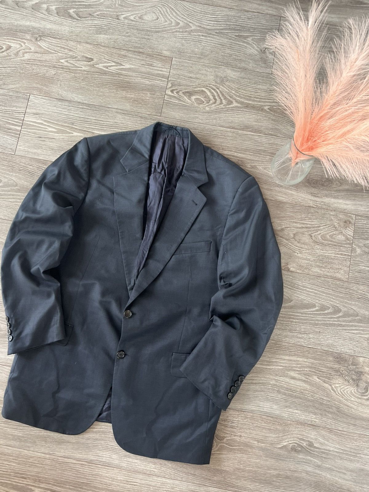 Burberry × Designer Vintage Burberrys England Finest Quality Wool/Viscose Blazer Size 46R - 6 Thumbnail