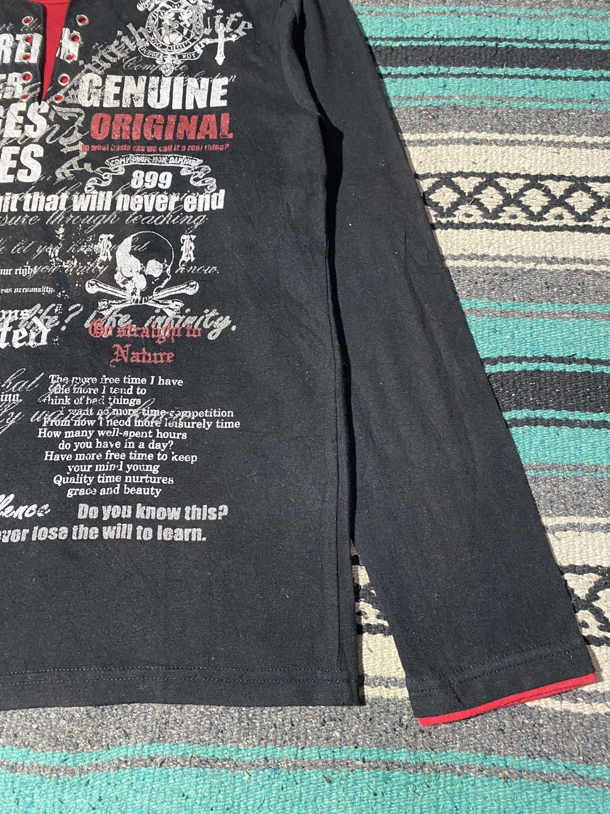 If Six Was Nine 2000s TimeStep - Skull Crazy Poem Longsleeve Size US M / EU 48-50 / 2 - 5 Thumbnail