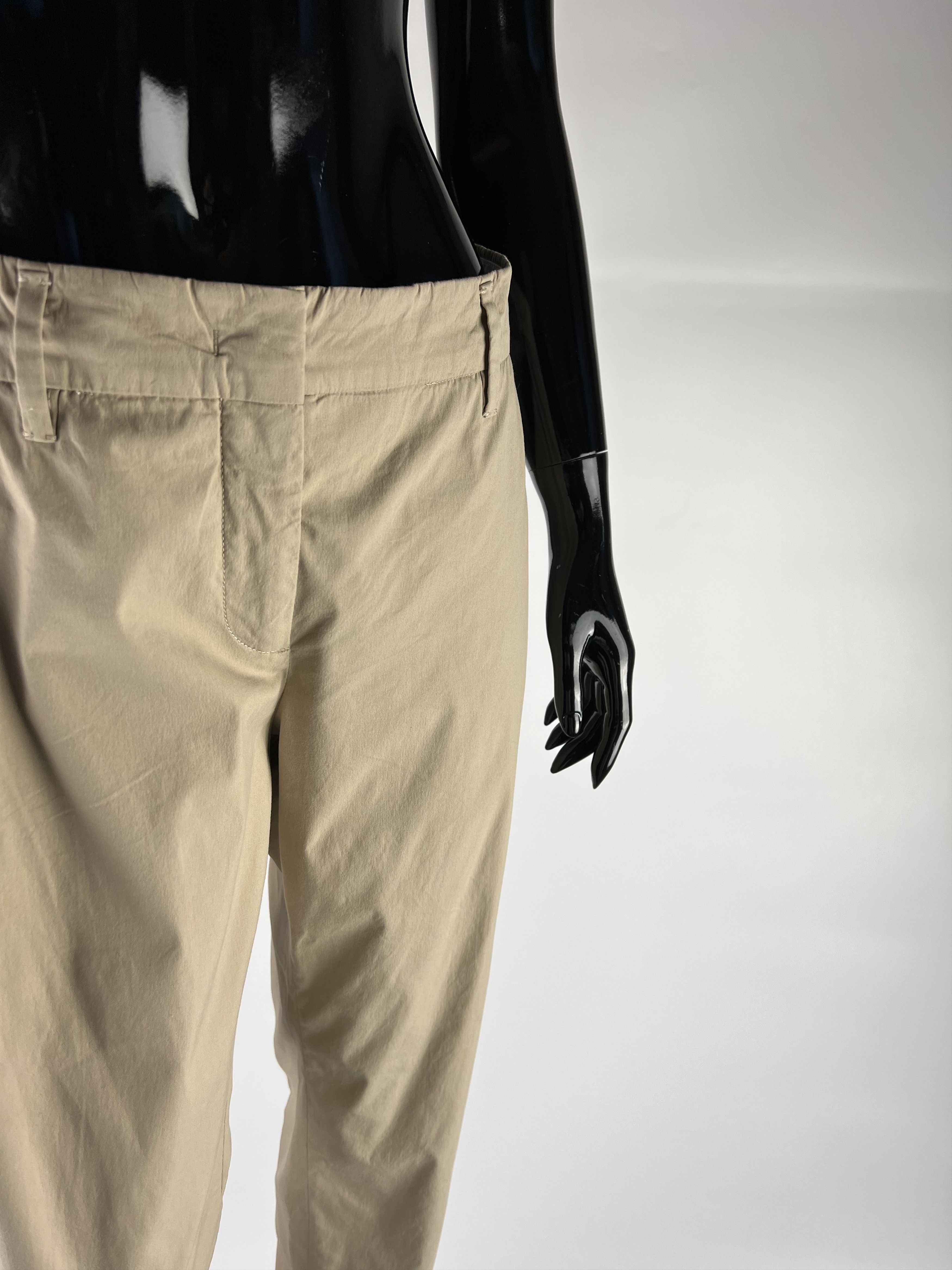 Prada Prada Women's Beige Cropped Chino Pants Size IT44 Size 30" / US 8 / IT 44 - 9 Thumbnail