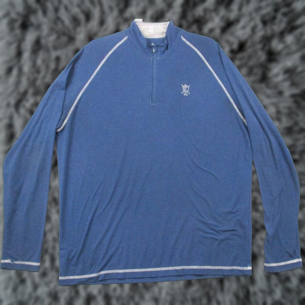 johnnie-O Johnnie-O Mens XL Performance 1/4 Zip Navy Blue Pullover Golf Stretch Shirt Size US XL / EU 56 / 4 - 1 Thumbnail