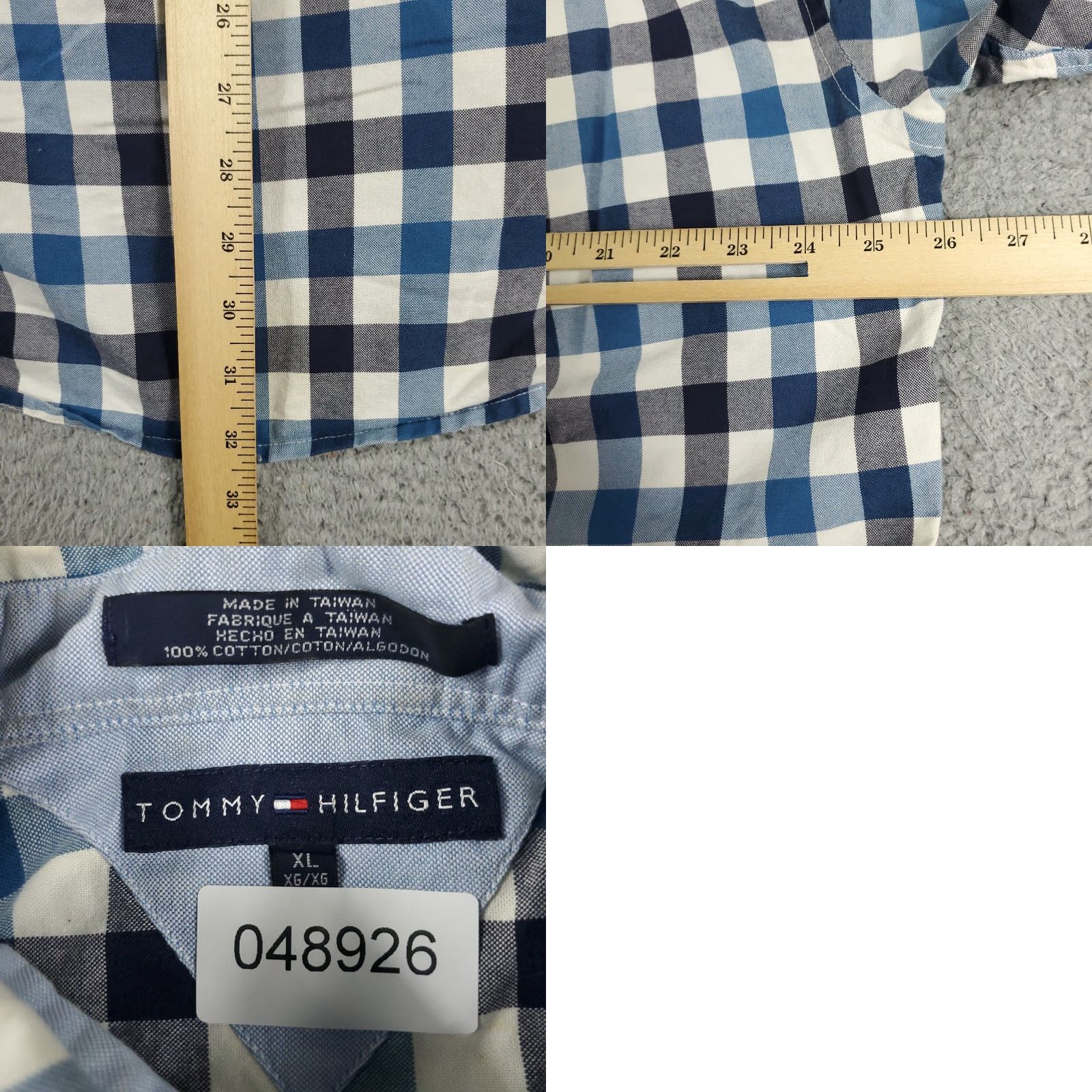 Tommy Hilfiger VINTAGE Tommy Hilfiger Shirt Mens XL Blue Check Casual Button Up Long Sleeve Size US XL / EU 56 / 4 - 8 Thumbnail