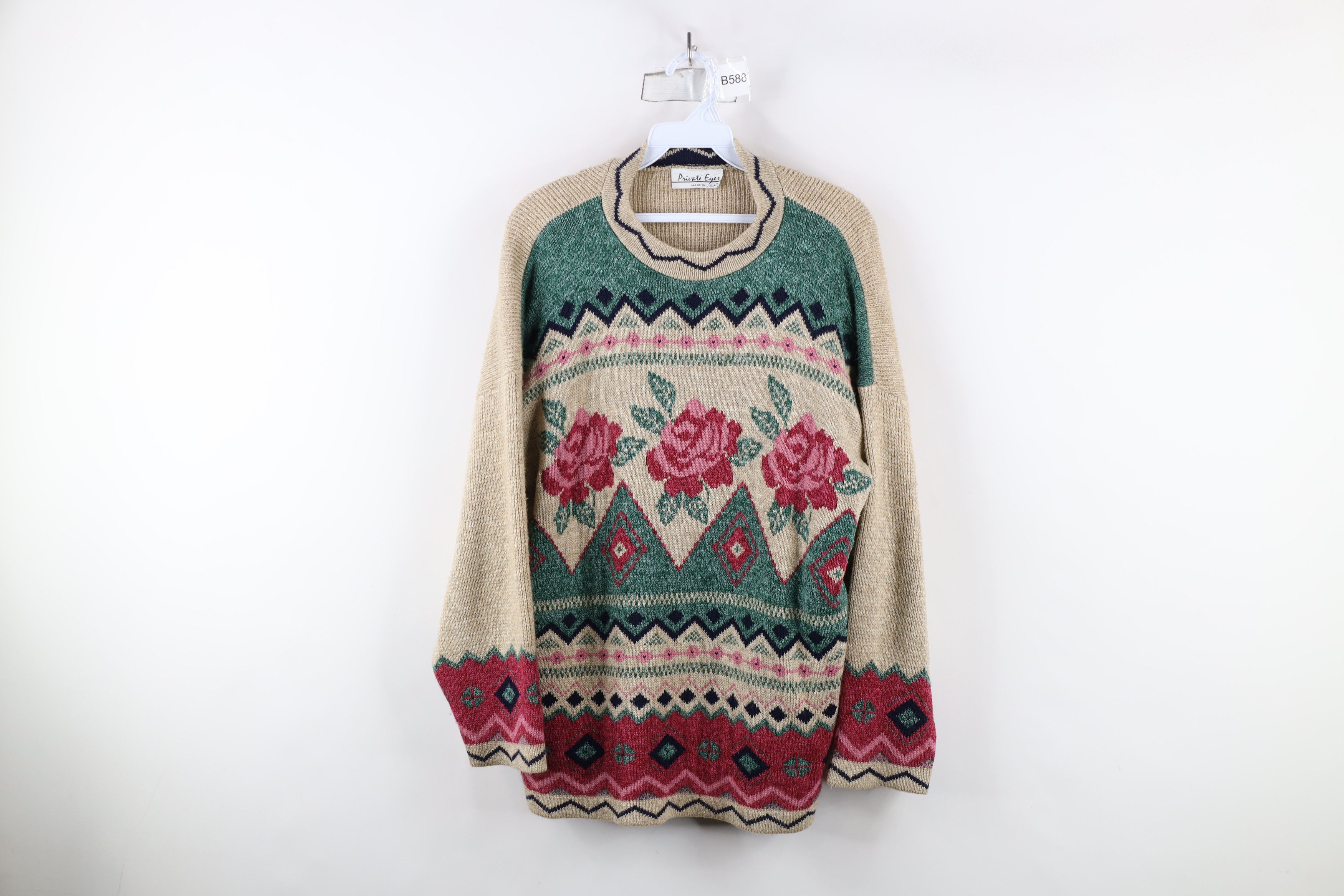 Vintage Vintage 90s Streetwear Fair Isle Knit Tunic Sweater USA Size L / US 10 / IT 46 - 1 Thumbnail