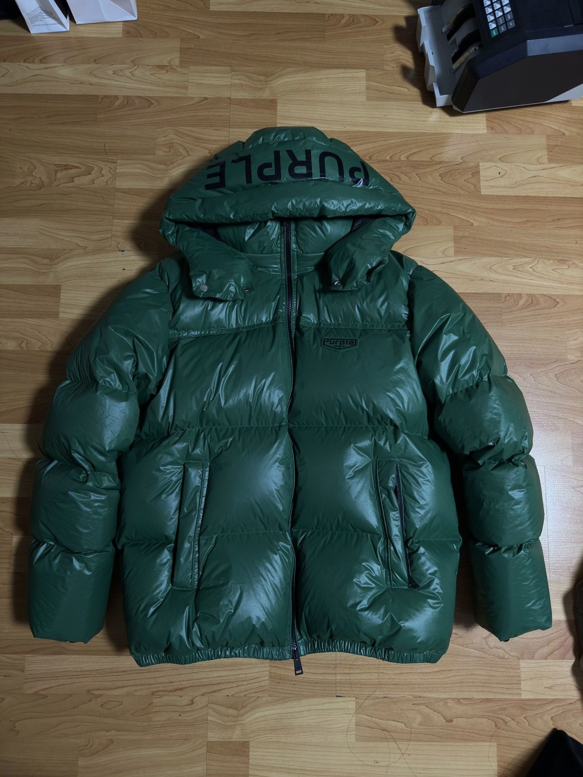 Purple Brand PURPLE BRAND GREEN NYLON PUFFER JACKET Size US M / EU 48-50 / 2 - 3 Thumbnail