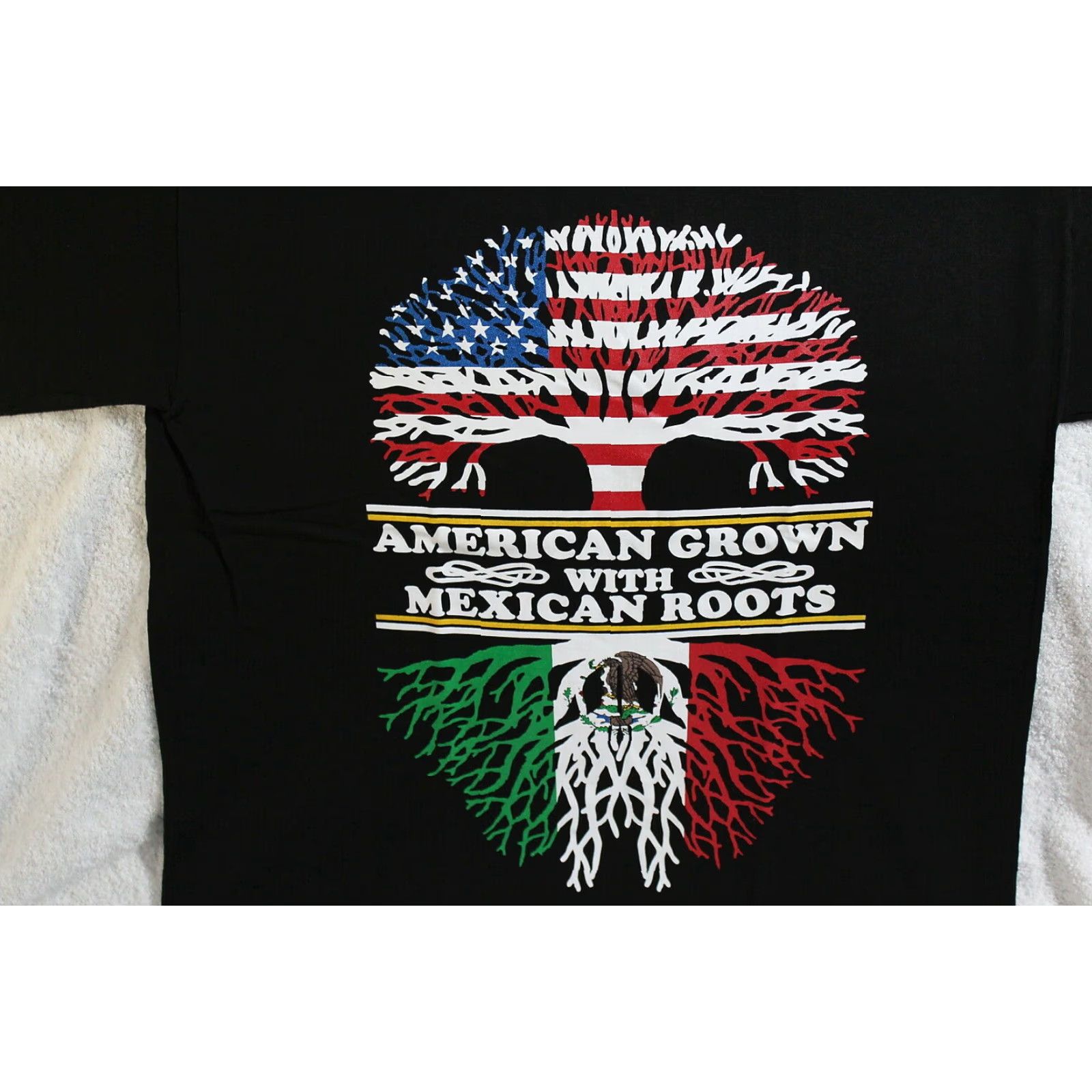 Roots VINTAGE American Grown with Mexican Roots T-Shirt Men Large Cotton Patriotic Flag Graphic Tee Size US L / EU 52-54 / 3 - 2 Thumbnail