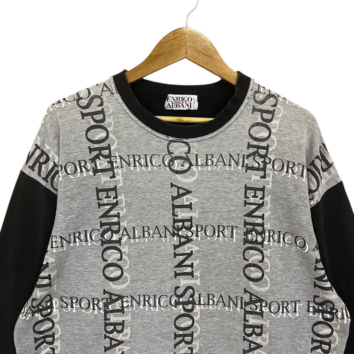 Issey Miyake Vintage 90s Issey Miyake Enrico Albani Overprint Sweatshirt Size US L / EU 52-54 / 3 - 4 Thumbnail