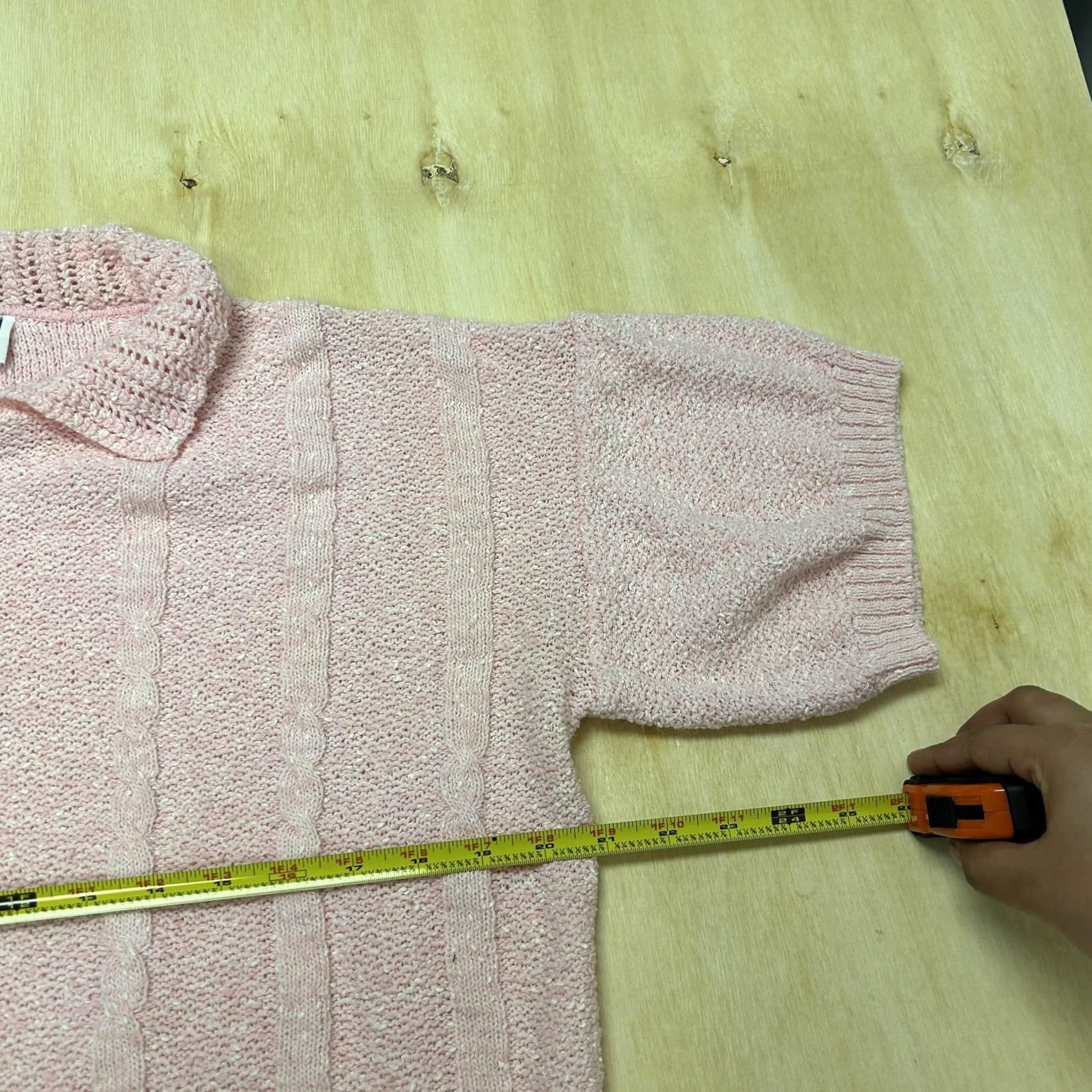 Vintage Keneth Too! Plus Sweater Womens Large Pink Collared Knit Short Sleeve Pullover Size XXL / US 16-18 / IT 52-54 - 6 Thumbnail