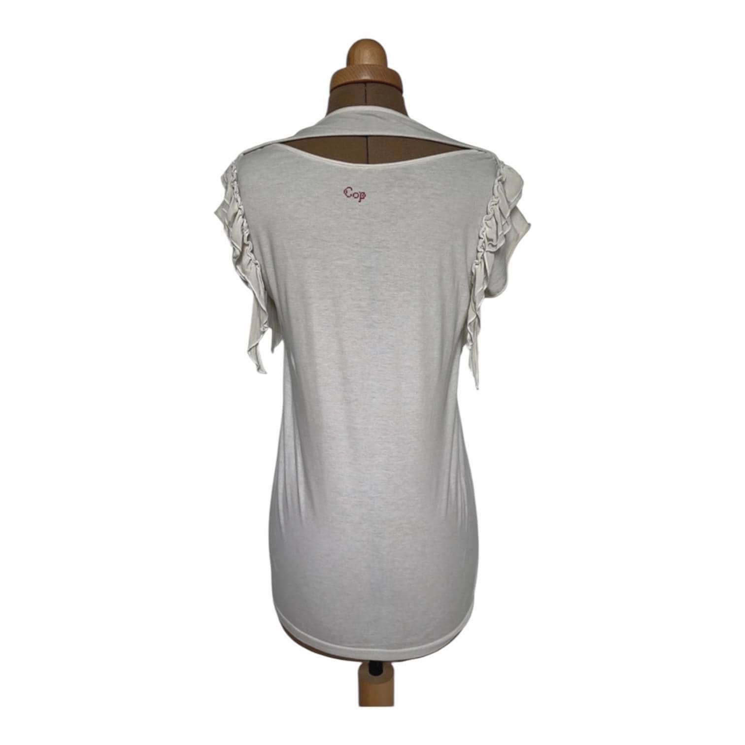Cop Copine The Cop Copine Cutout Frilly Tee Size ONE SIZE - 3 Thumbnail