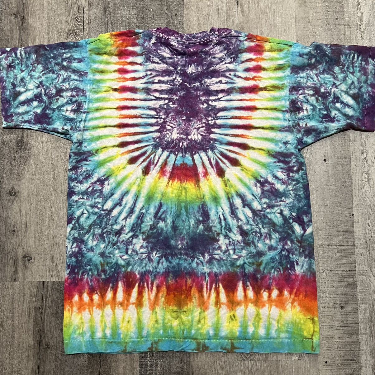 Fruit Of The Loom × Vintage VTG Psychedelic 1990s Rainbow Tie Dye Hippie Festival Shirt Size US L / EU 52-54 / 3 - 2 Thumbnail
