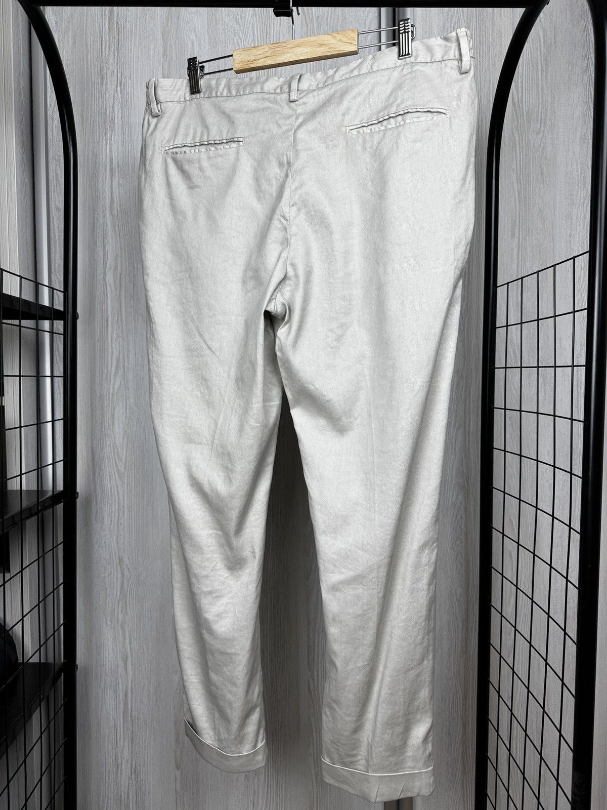 Other Devore Linen blend Ivory Beige chino pants Italy made sz 52 Size US 36 / EU 52 - 6 Thumbnail