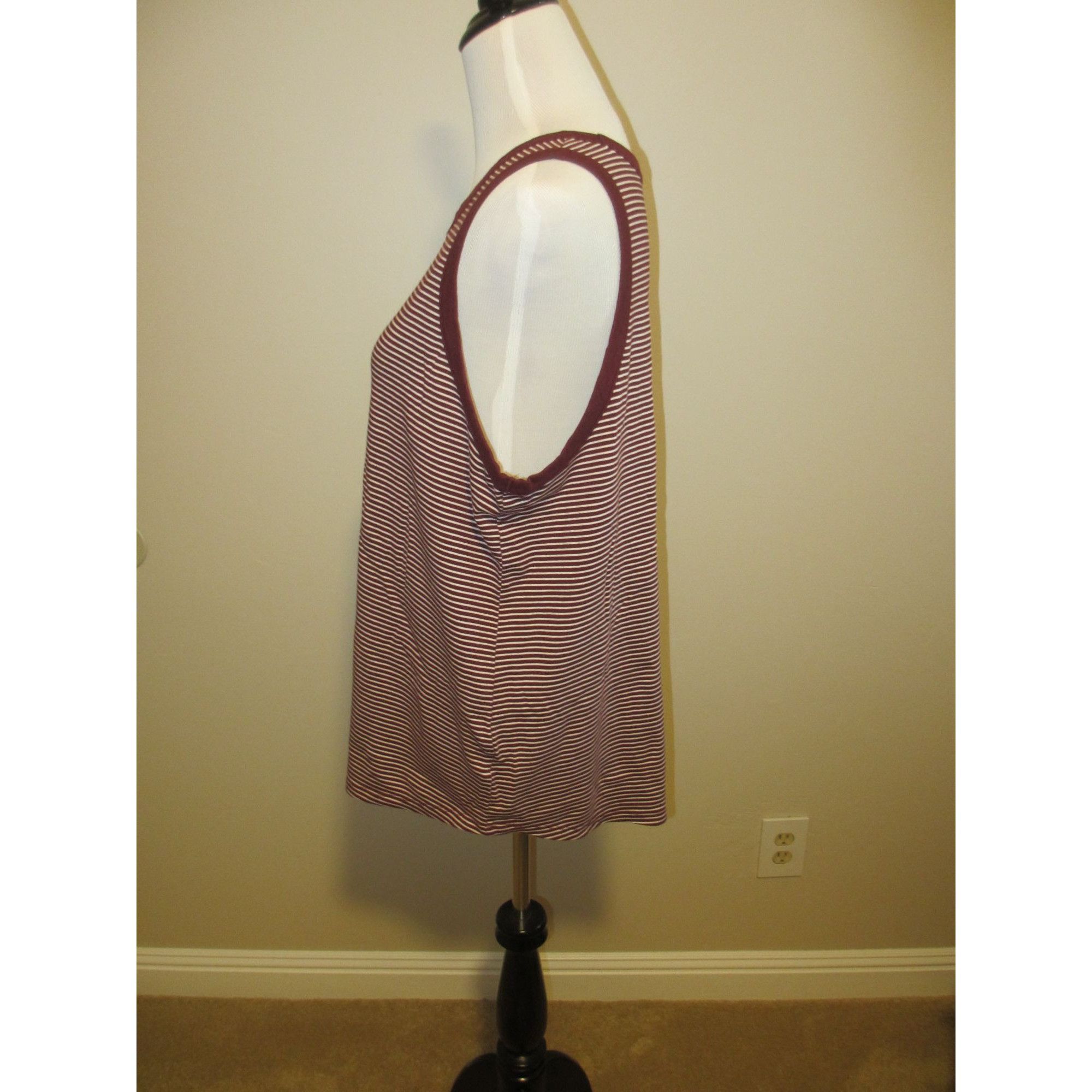 Old Navy Old Navy Classic Striped Sleeveless Tank Top Red & White XXL Size XXL / US 16-18 / IT 52-54 - 2 Thumbnail