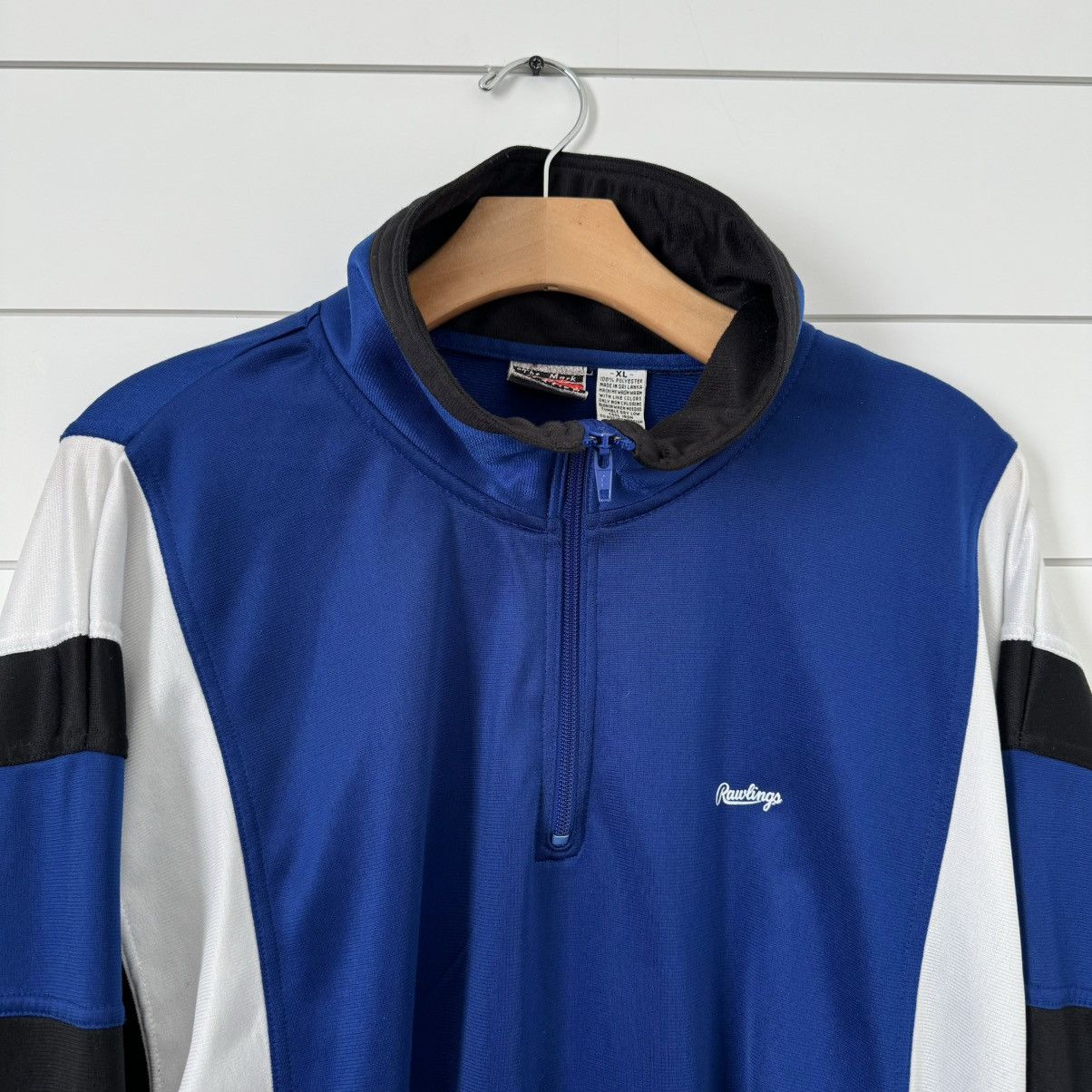 Vintage VTG 80s/90s Rawlings Vertical Stripe 3/4 Zip Sweater | XL Size US XL / EU 56 / 4 - 2 Thumbnail