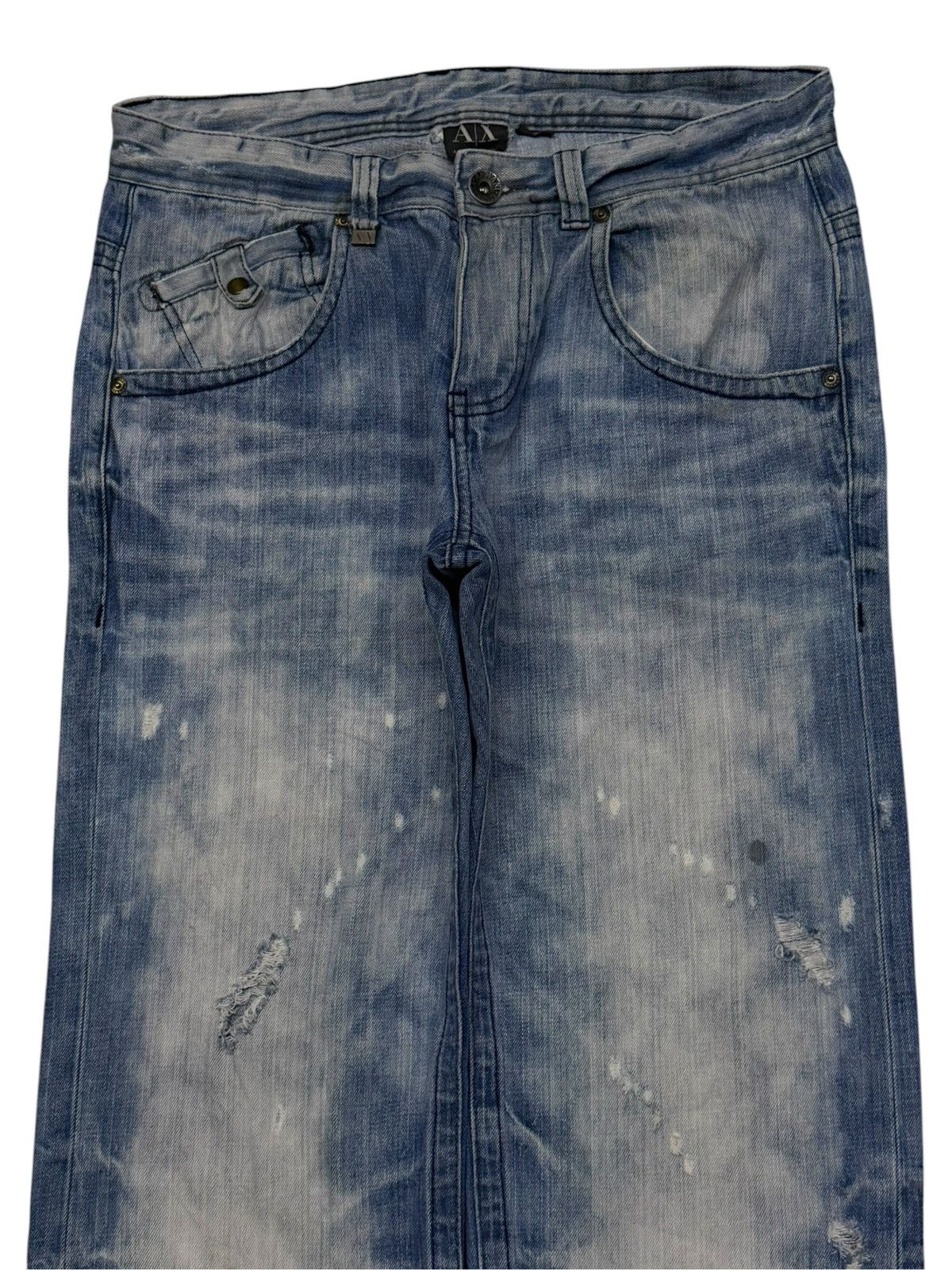Armani Exchange Vintage Y2K Armani Exchange A|X Bleach Jeans | Faded | W33 Size US 33 - 4 Thumbnail