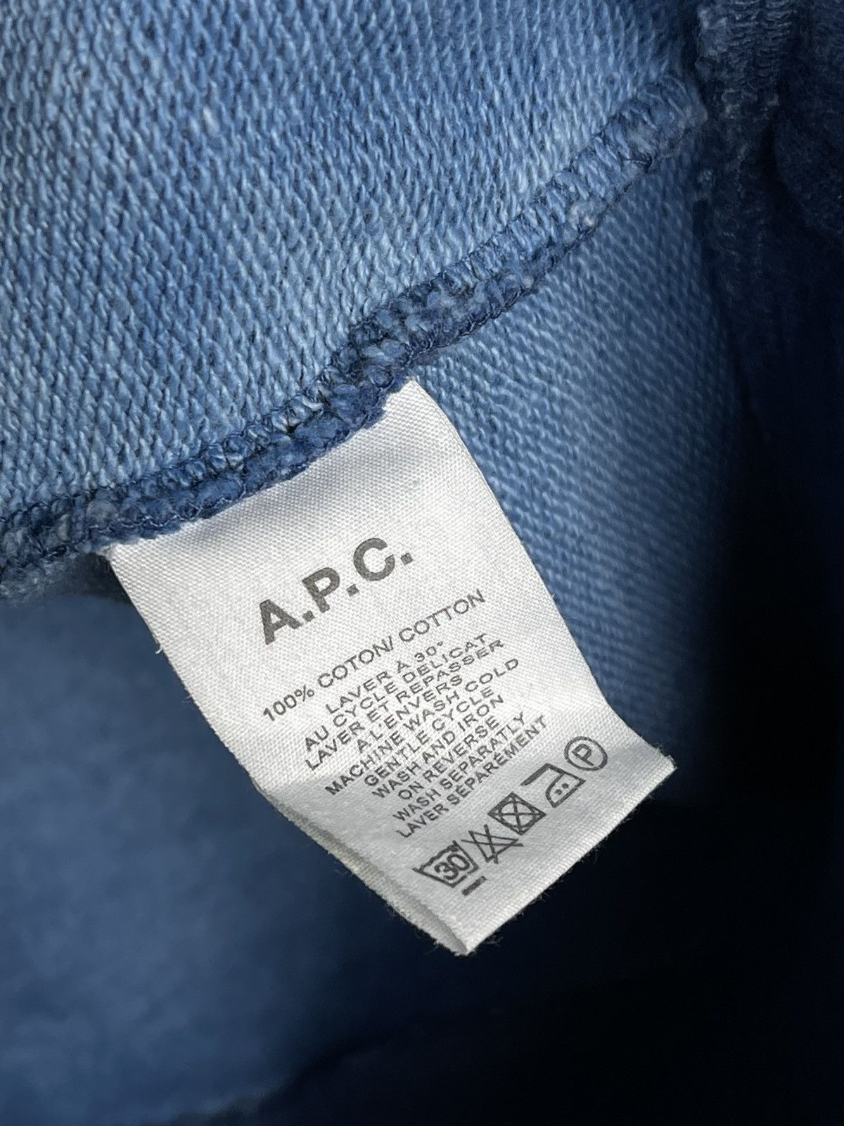 A.P.C. A.P.C. Vintage Blue Cotton Crew Neck Sweatshirt Size Small Size US S / EU 44-46 / 1 - 8 Thumbnail