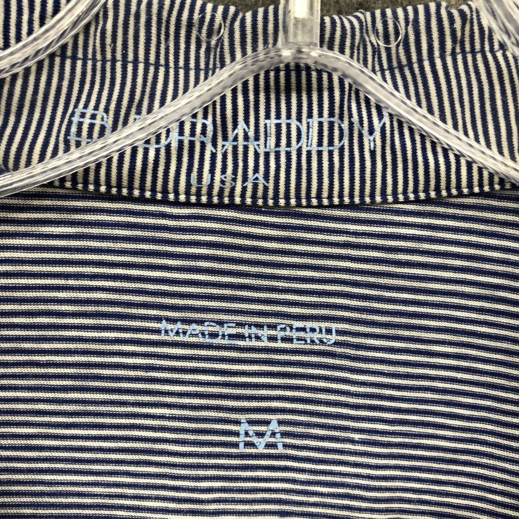 Vintage B Draddy Polo Shirt Mens M Blue White Striped Short Sleeve Pima Cotton Polo Shirt Mens M Blue White Striped Short Sleeve Cotton Blend Spandex Logo Size US M / EU 48-50 / 2 - 5 Thumbnail