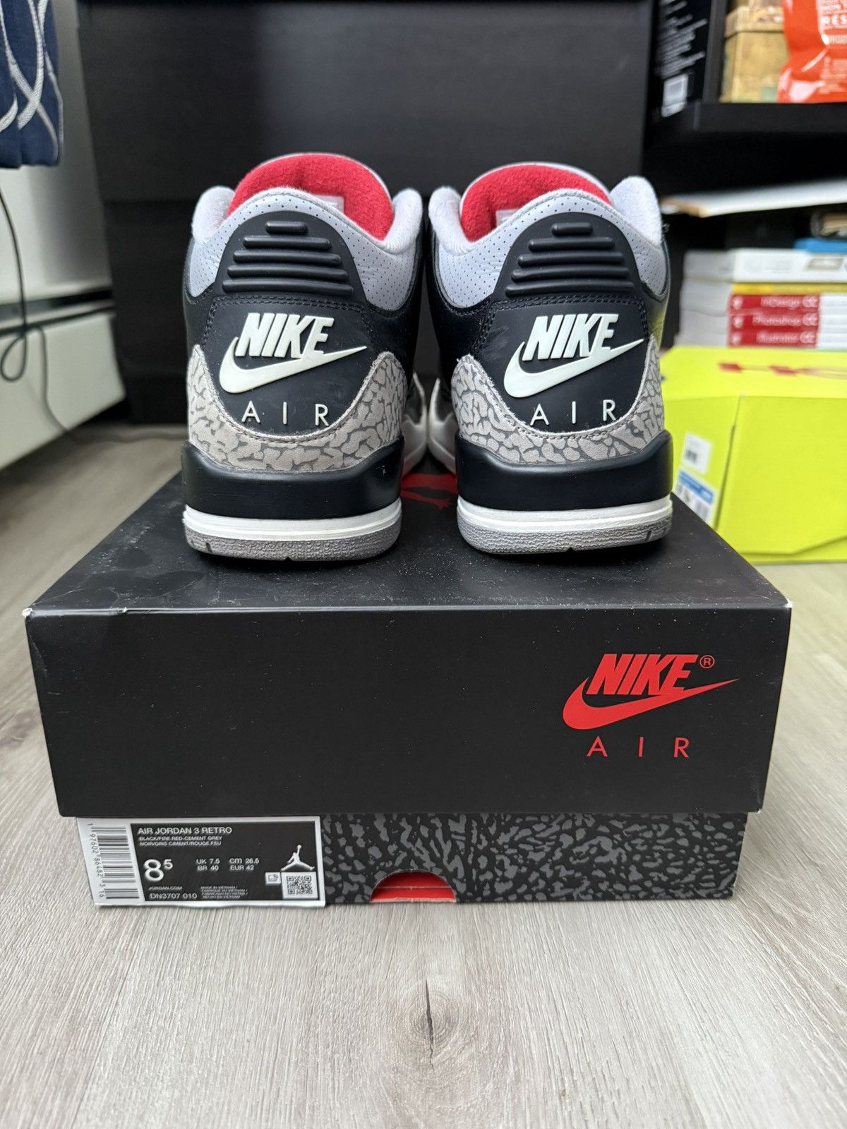 Jordan Brand NIKE AIR JORDAN 3 OG BLACK CEMENT (2024) Size US 8.5 / EU 41-42 - 4 Thumbnail