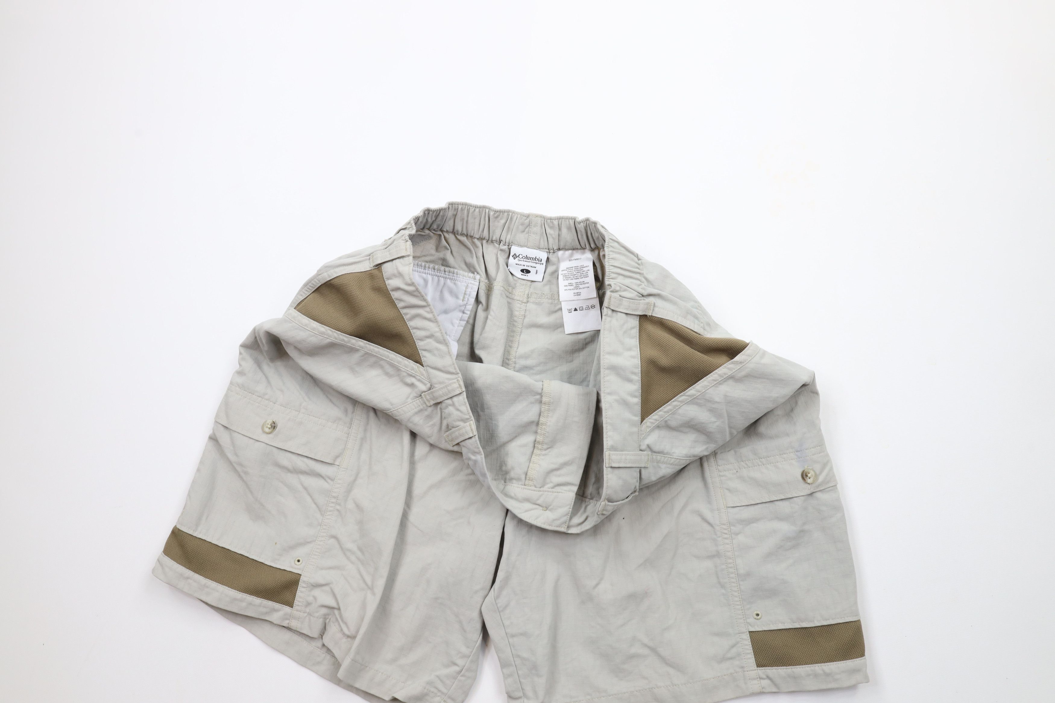Columbia × Vintage Vintage 90s Columbia Above Knee Ripstop Cargo Shorts Beige Size US 34 / EU 50 - 8 Thumbnail