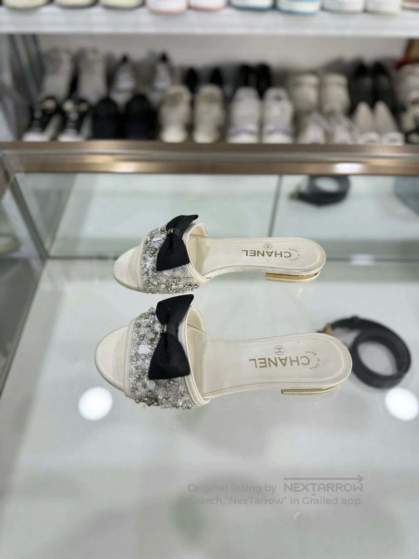 Chanel Chanel 24S Crystal Bow Slipper Sandals. Size US 6 / IT 36 - 1 Thumbnail