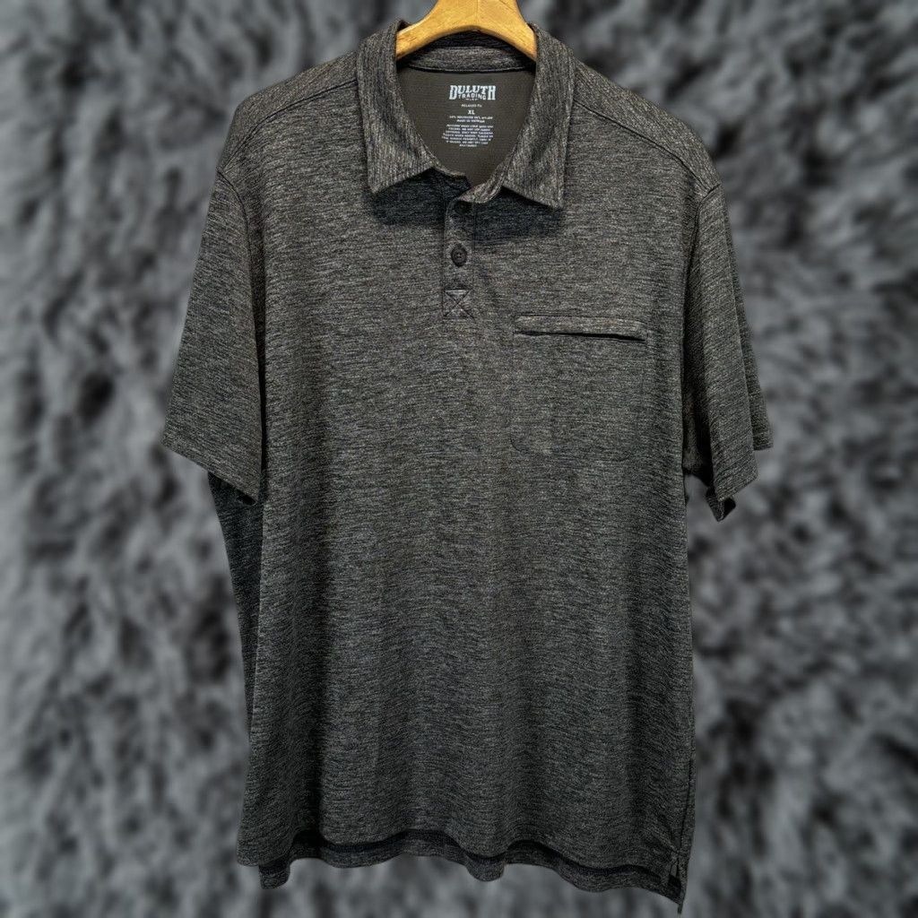 CO Duluth Men's Relaxed Fit Polo Shirt XL Gray - Polo Shirt Men’s Duluth Trading Co Relaxed Fit Polo Gray XL Size US XL / EU 56 / 4 - 1 Thumbnail