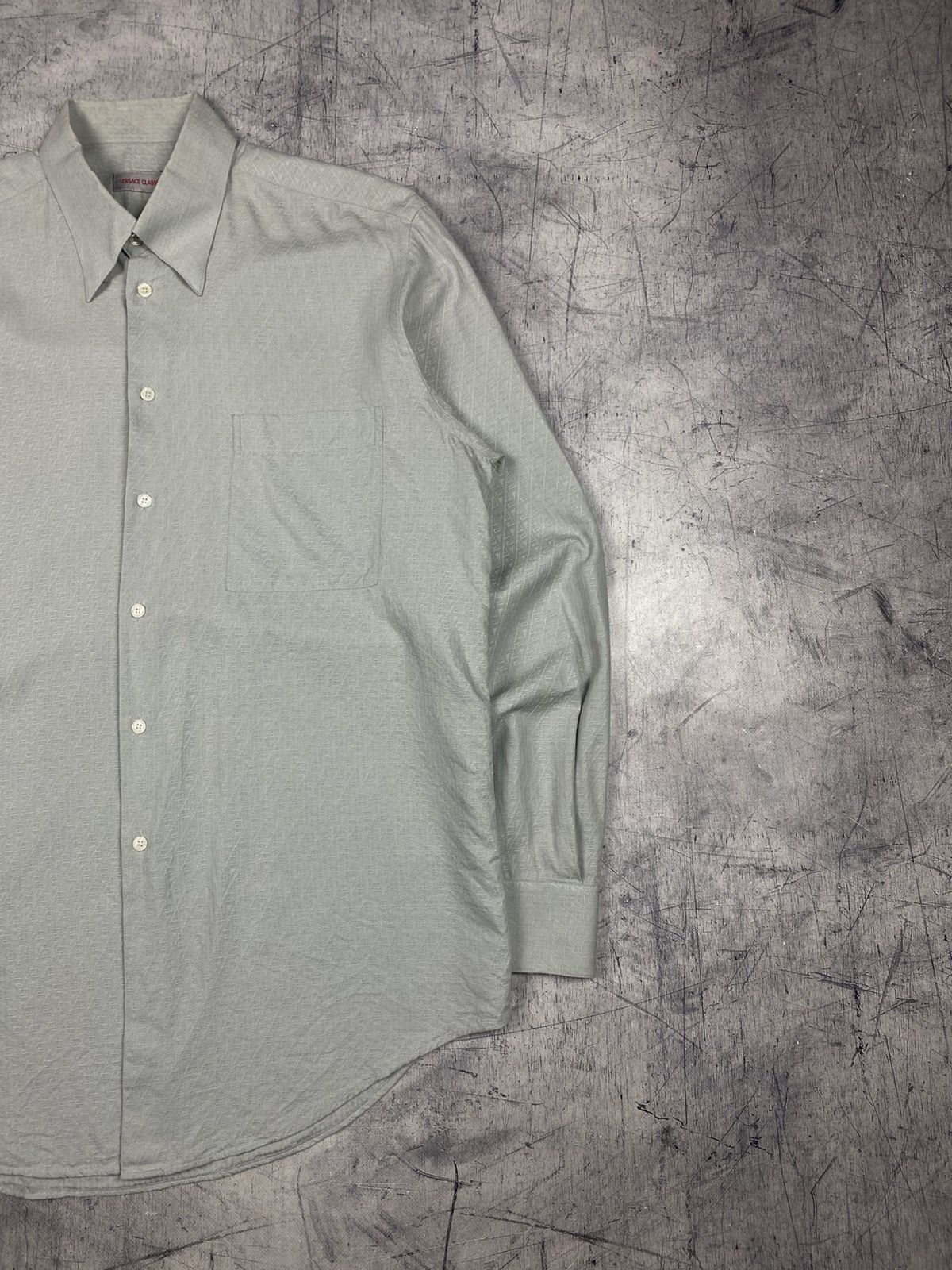 Versace Vintage Versace Classic Jacquard Gray Button Up Shirt Size US XL / EU 56 / 4 - 4 Thumbnail