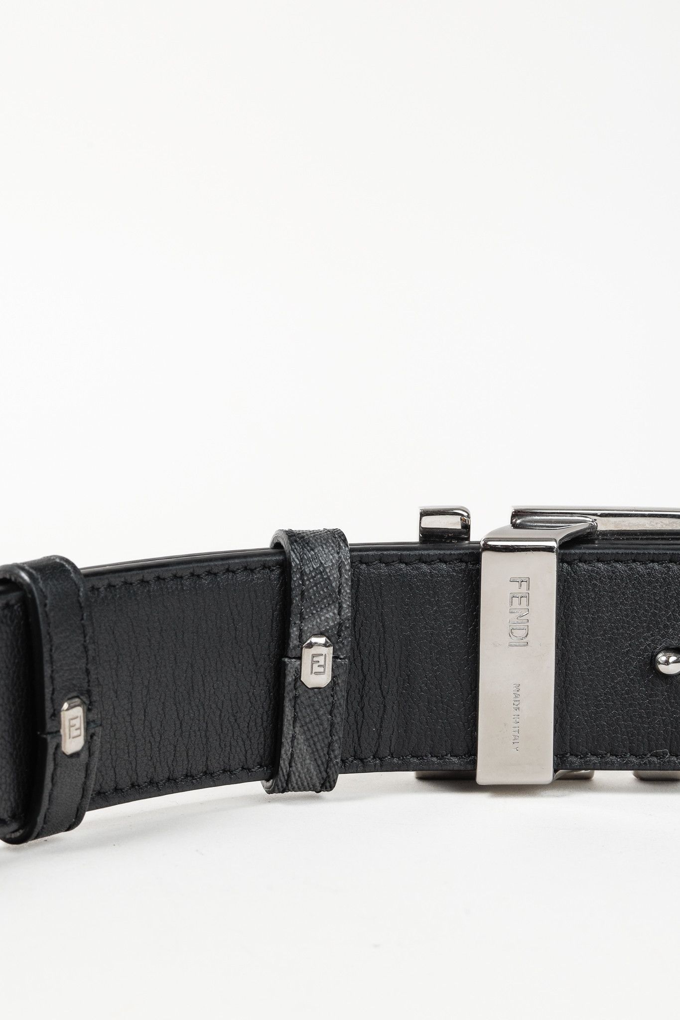 Fendi Fendi Reversible FF Leather Canvas Logo-Buckle Belt Size ONE SIZE - 4 Thumbnail
