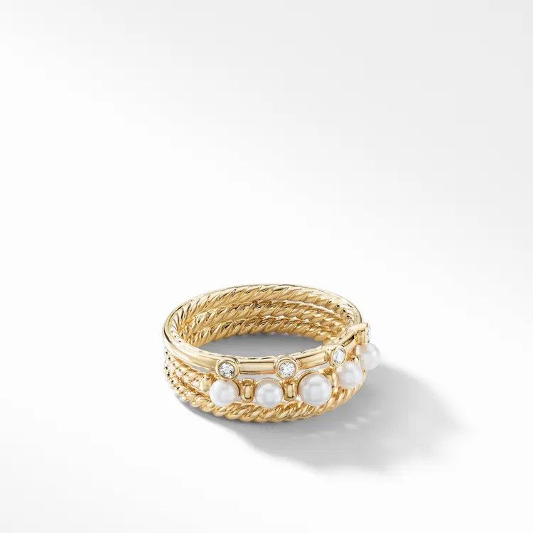 David Yurman o1s1wg111025 R13896D/Size 8 /Narrow Multi Row Ring in Golden Size ONE SIZE - 1 Thumbnail